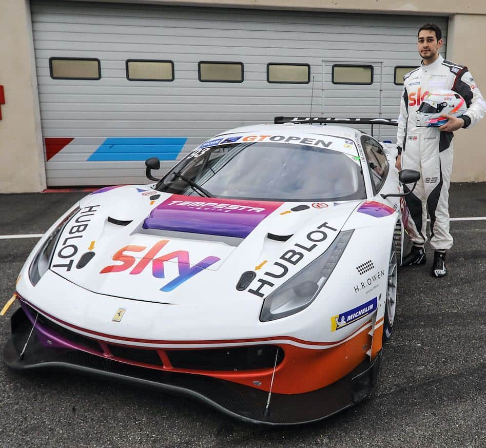 のインスタグラム：「Hublot welcomes #Ferrari driver Christopher Froggatt @93_cf into the Hublot Family and announces its partnership with @Tempestaracing as Official Timekeeper. Good Luck for this week-end at the International #GTOpen 2019! #HublotFerrari」