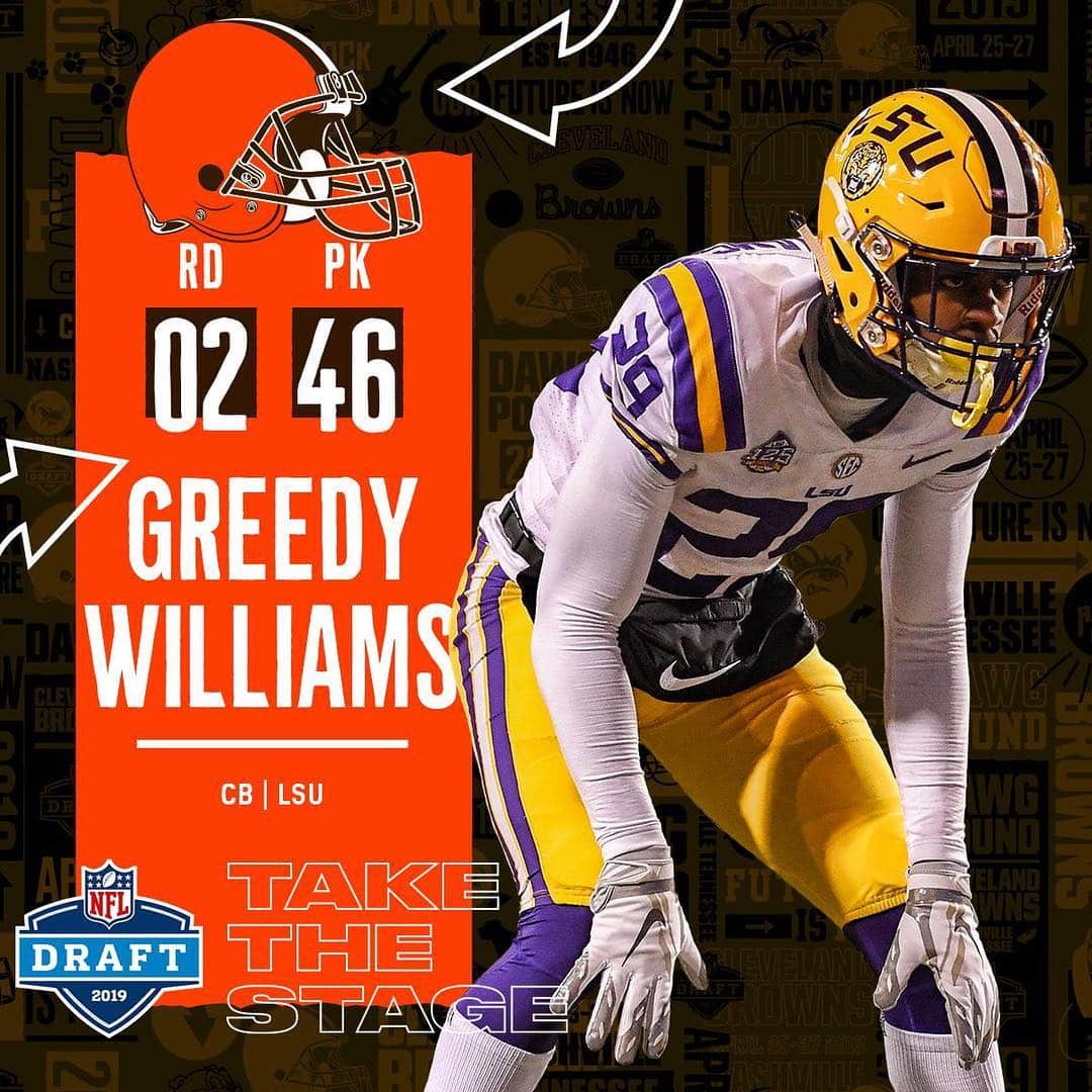 NFLさんのインスタグラム写真 - (NFLInstagram)「With the 46th pick, the @clevelandbrowns traded up for Greedy Williams! 📺: 2019 #NFLDraft | NFLN/ESPN/ABC」4月27日 9時19分 - nfl