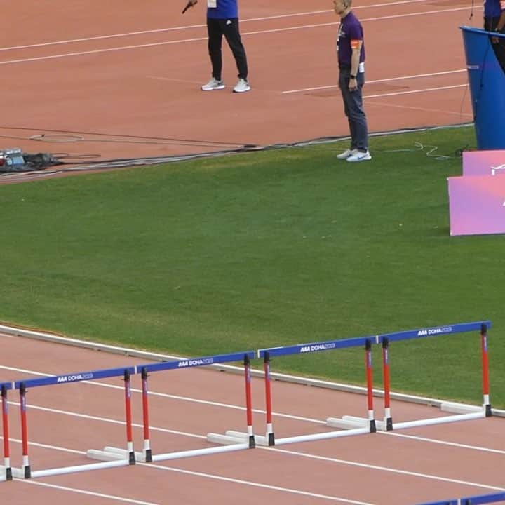 木村文子のインスタグラム：「Asian Championship 2019 in Doha 13.13(+1.3) #asia #trackandfield #competition #race #japan #hurdle」