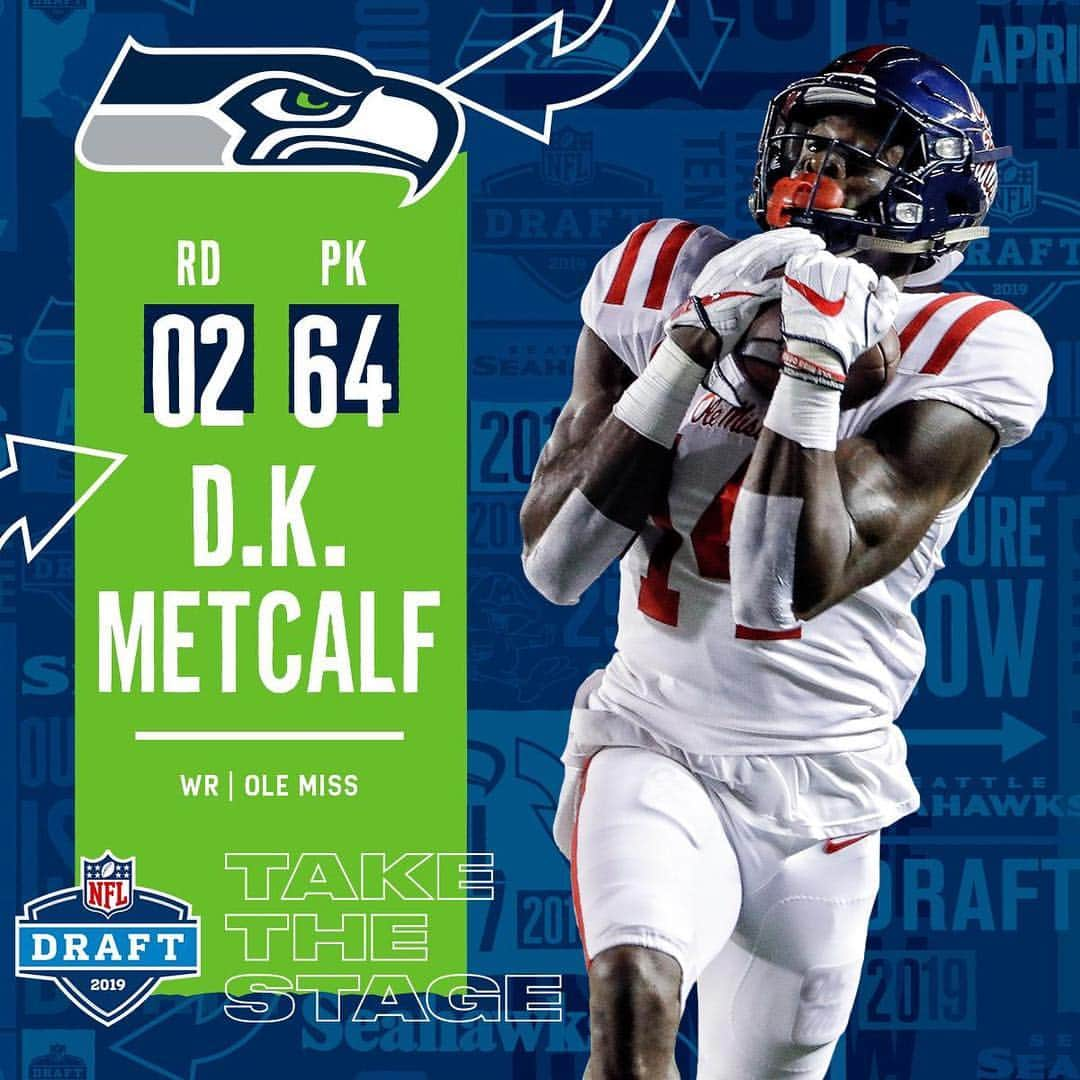 NFLさんのインスタグラム写真 - (NFLInstagram)「The @seahawks trade up to take @DK_metcalf14 with the 64th overall pick! 📺: 2019 #NFLDraft | NFLN/ESPN/NFL」4月27日 10時33分 - nfl