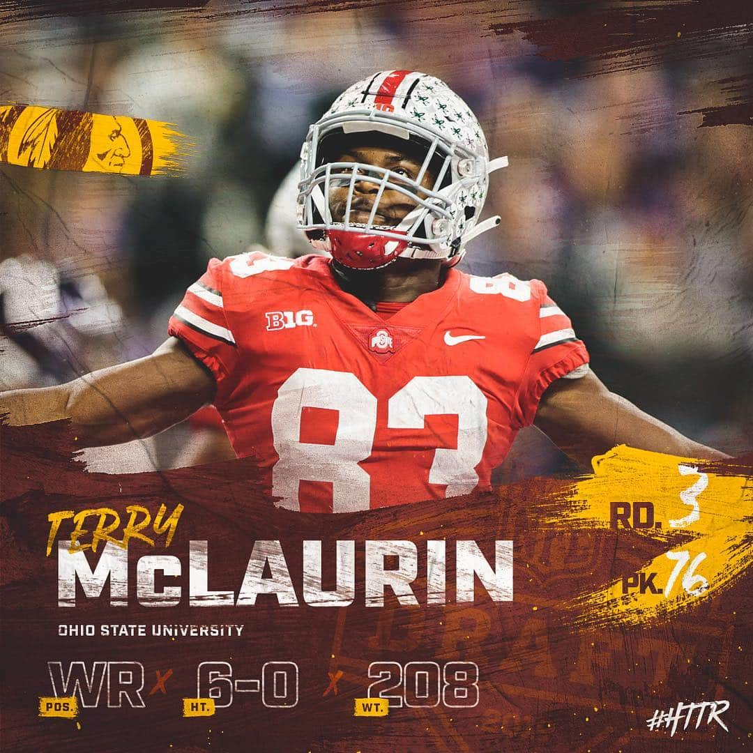 ワシントン・レッドスキンズさんのインスタグラム写真 - (ワシントン・レッドスキンズInstagram)「Welcome to D.C., Terry McLaurin  #SkinsDraft |  #HTTR」4月27日 11時12分 - commanders