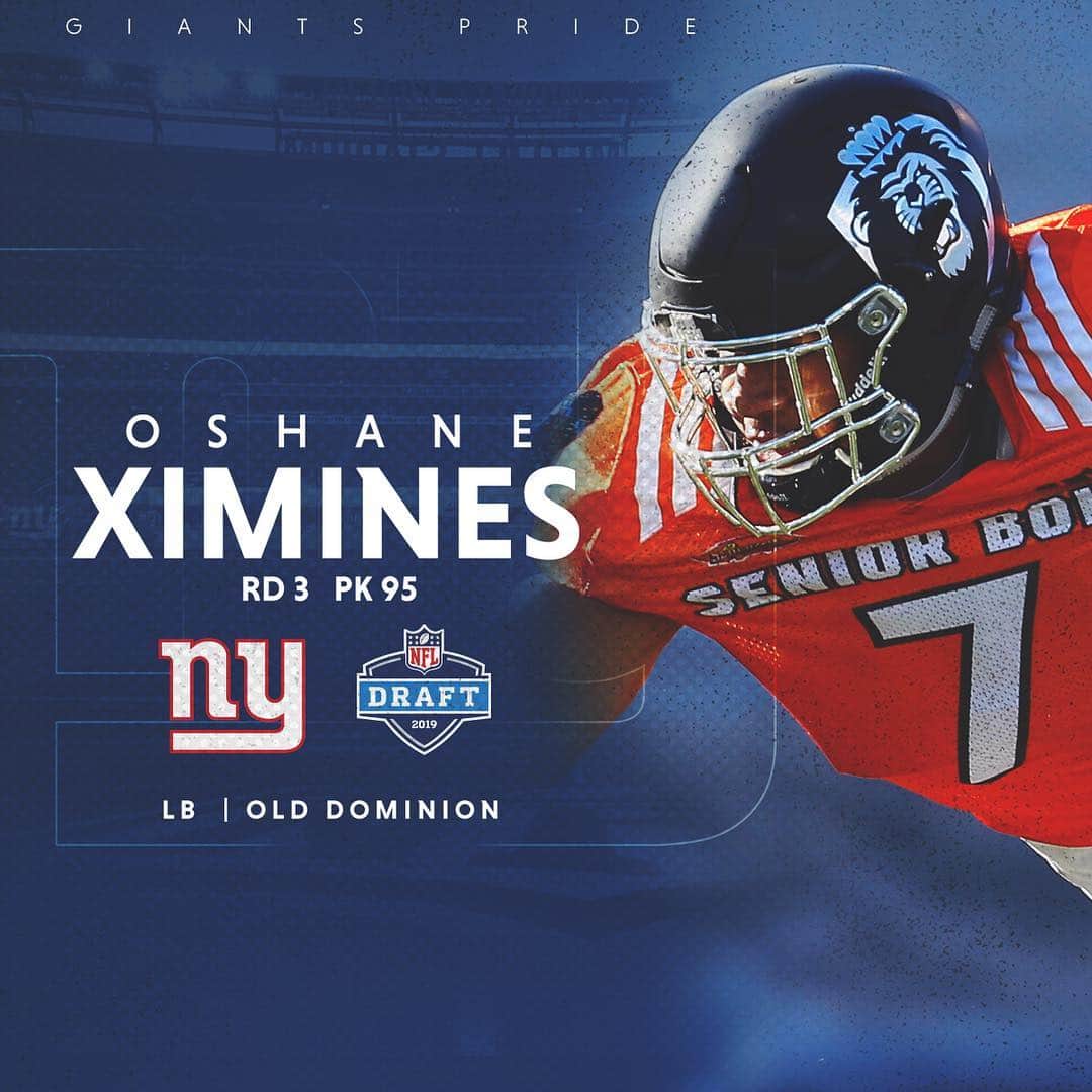 New York Giantsさんのインスタグラム写真 - (New York GiantsInstagram)「Welcome to the squad, Oshane Ximines! #GiantsDraft」4月27日 12時08分 - nygiants