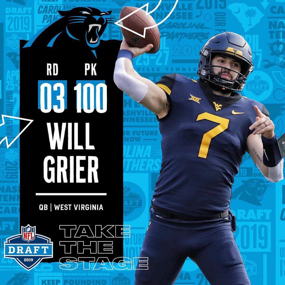NFLさんのインスタグラム写真 - (NFLInstagram)「With the 100th pick, the @panthers select QB @willgrier7! 📺: 2019 #NFLDraft on NFLN/ESPN/ABC」4月27日 12時24分 - nfl