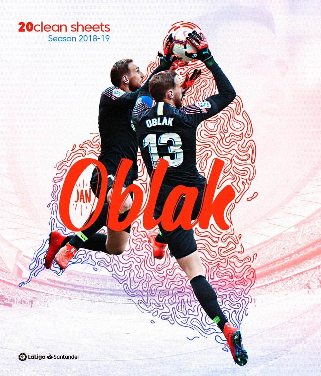 LFPさんのインスタグラム写真 - (LFPInstagram)「📛 THE WALL 📛 @oblakjan is the first goalkeeper to reach 2️⃣0️⃣ clean sheets this season in LaLiga Santander! 🔐 • #Oblak #Atleti #LaLigaSantander #LaLiga #Cleansheets」4月28日 1時09分 - laliga