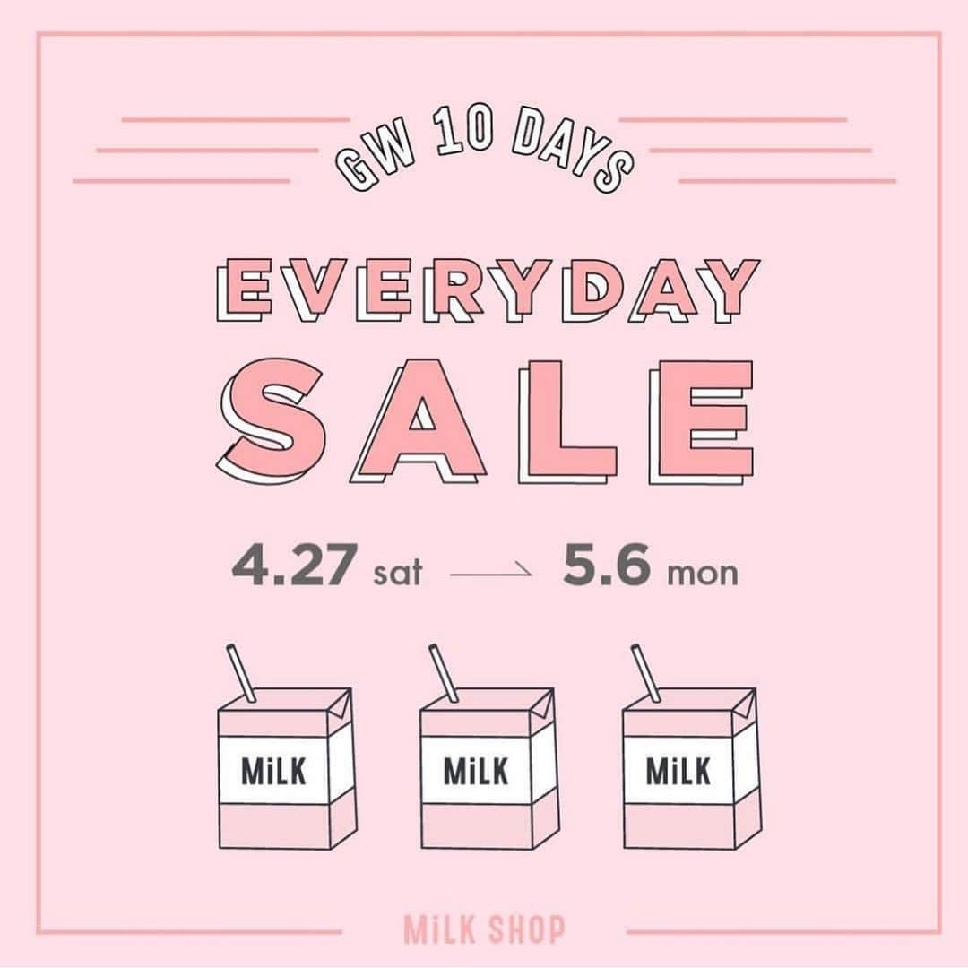 MOVE / ムーブさんのインスタグラム写真 - (MOVE / ムーブInstagram)「🛒GW 10days everyday sale🛍﻿ ﻿ ﻿ GW期間の10日間、カテゴリ別に毎日セールを開催！🎉﻿ ﻿ ﻿ ﻿ 4/27-29の3日間は﻿ Tシャツ、バッグ、セットアップカテゴリ﻿ ﻿ ﻿ ﻿ ﻿ #milk #milk_shop﻿ #韓国ファッション #オルチャン #オルチャンファッション #オルチャンコーデ #デートコーデ #韓国通販 #韓国コーデ #大人カジュアルコーデ」4月27日 17時39分 - milkmag_official