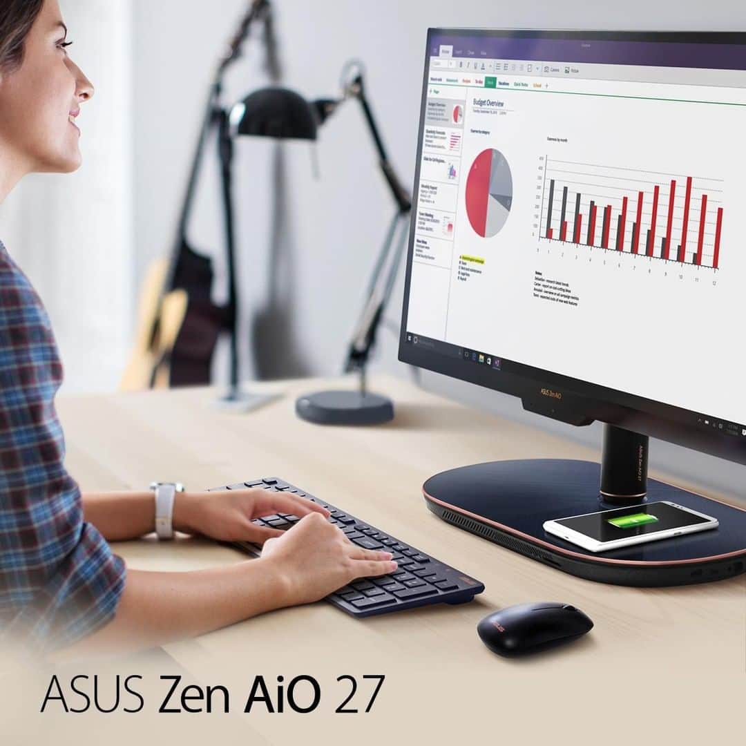 ASUSさんのインスタグラム写真 - (ASUSInstagram)「#ZenAiO 27 is designed with Qi-certified wireless charging built into its base so you can charge your devices on the fly!」4月27日 19時50分 - asus