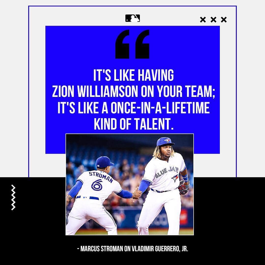MLBさんのインスタグラム写真 - (MLBInstagram)「Our comment section isn’t the only place for Vlad Jr./Zion comparisons. 😂」4月28日 1時22分 - mlb
