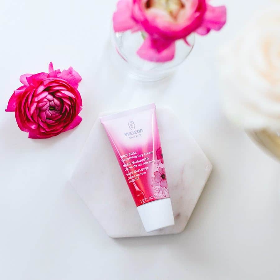 Weledaのインスタグラム：「Sourced in Morocco, we use the wild rose variety Rosa Mosqueta and the red rosehip fruit in our Renewing Facial Care and Wild Rose Body Care Collections! ⁣ ⁣⁣ 🌸 During the blooming season, Morocco’s Dadès Valley is suffused with the fragrance of magnificent Damask roses. ⁣⁣ ⁣⁣ 🌸 Their lush bushes flourish on the high plateau known as the Meseta, located between Casablanca and the Atlas⁣⁣ Mountains. ⁣⁣ ⁣⁣ 🌸 This is where the farmers harvest and distill the precious rose oil that we use as a fragrance in many Weleda products.」