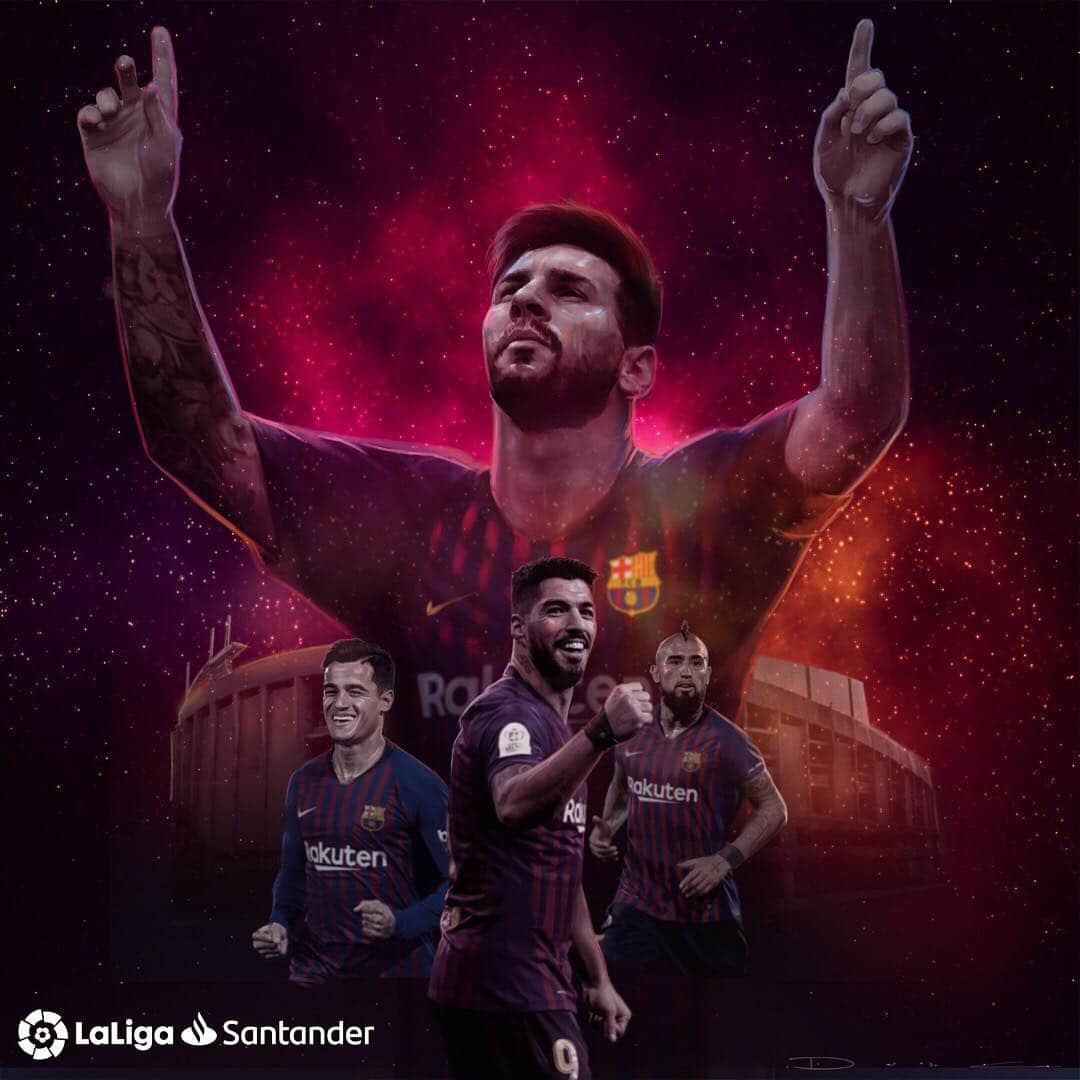 LFPさんのインスタグラム写真 - (LFPInstagram)「Latino Power 🏆🇦🇷🇧🇷🇺🇾🇨🇱 • #Barça #Champions #Latinos #Messi #Coutinho #Suárez #Vidal #LaLigaSantander #LaLigaAmérica」4月28日 9時03分 - laliga