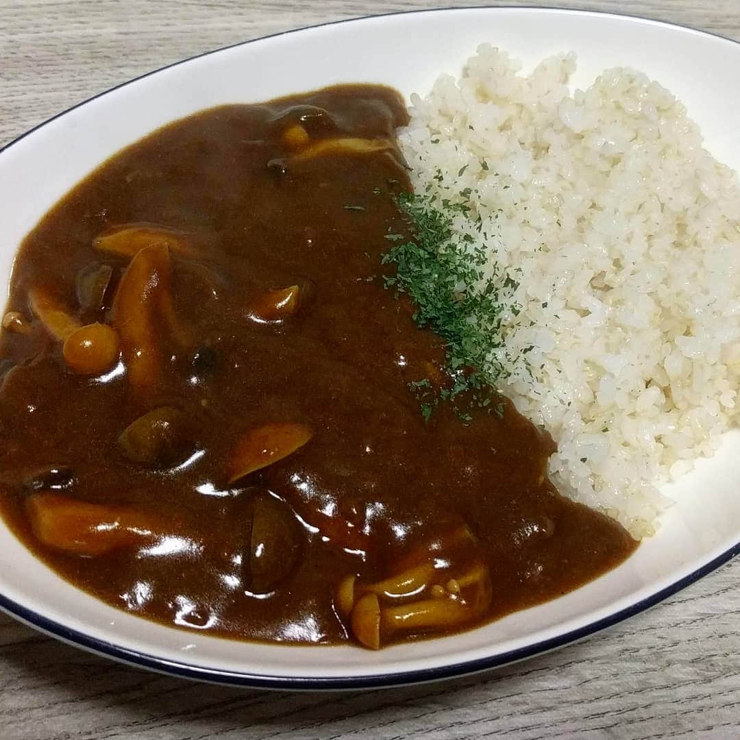 越中睦士さんのインスタグラム写真 - (越中睦士Instagram)「長寿のカレー🍛 キノコ類と胚芽米使用  #キノコ　#胚芽米　#長寿のカレー」4月28日 10時19分 - makotokoshinaka