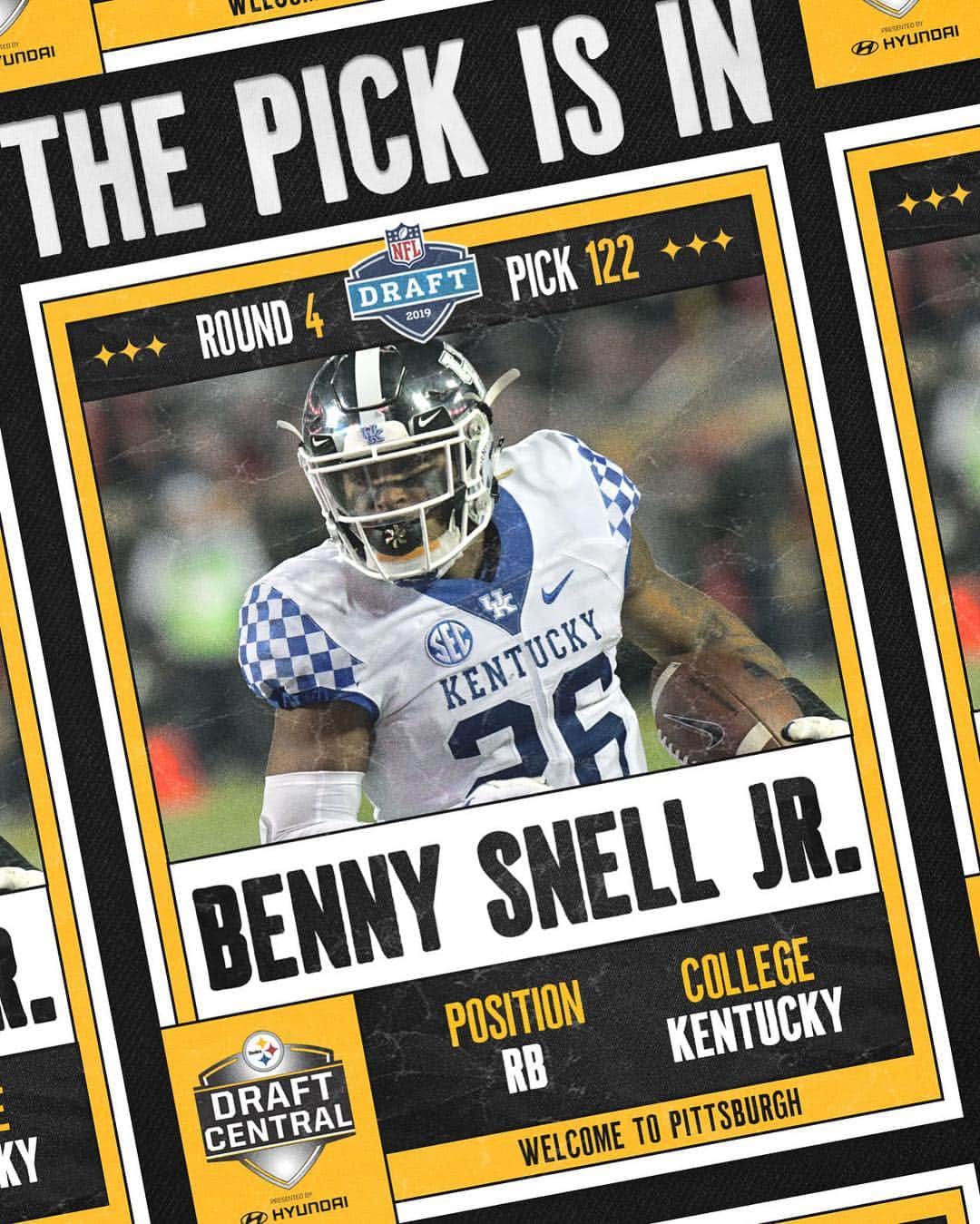 ピッツバーグ・スティーラーズさんのインスタグラム写真 - (ピッツバーグ・スティーラーズInstagram)「With the 122nd pick in the 2019 #NFLDraft, we select RB Benny Snell Jr.」4月28日 2時09分 - steelers
