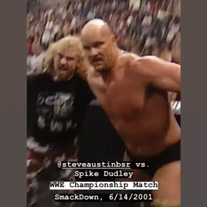 ストーン・コールド・スティーブ・オースチンのインスタグラム：「The ferocious Spike Dudley whooping my ass a few years back. #shooter #goodtimes @WWE」