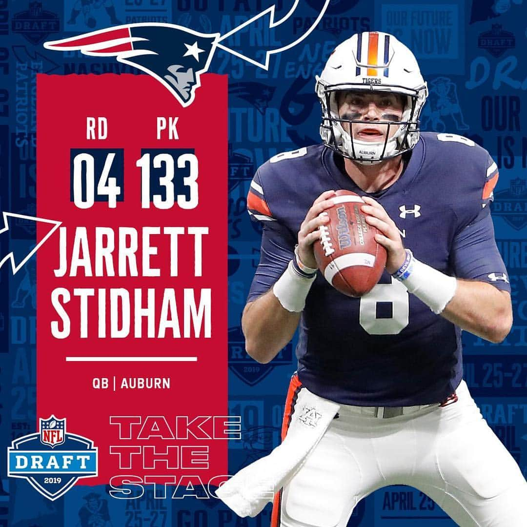 NFLさんのインスタグラム写真 - (NFLInstagram)「With the 133rd overall pick, the @patriots select QB Jarrett Stidham! 📺: 2019 #NFLDraft | NFLN/ESPN/ABC」4月28日 2時42分 - nfl