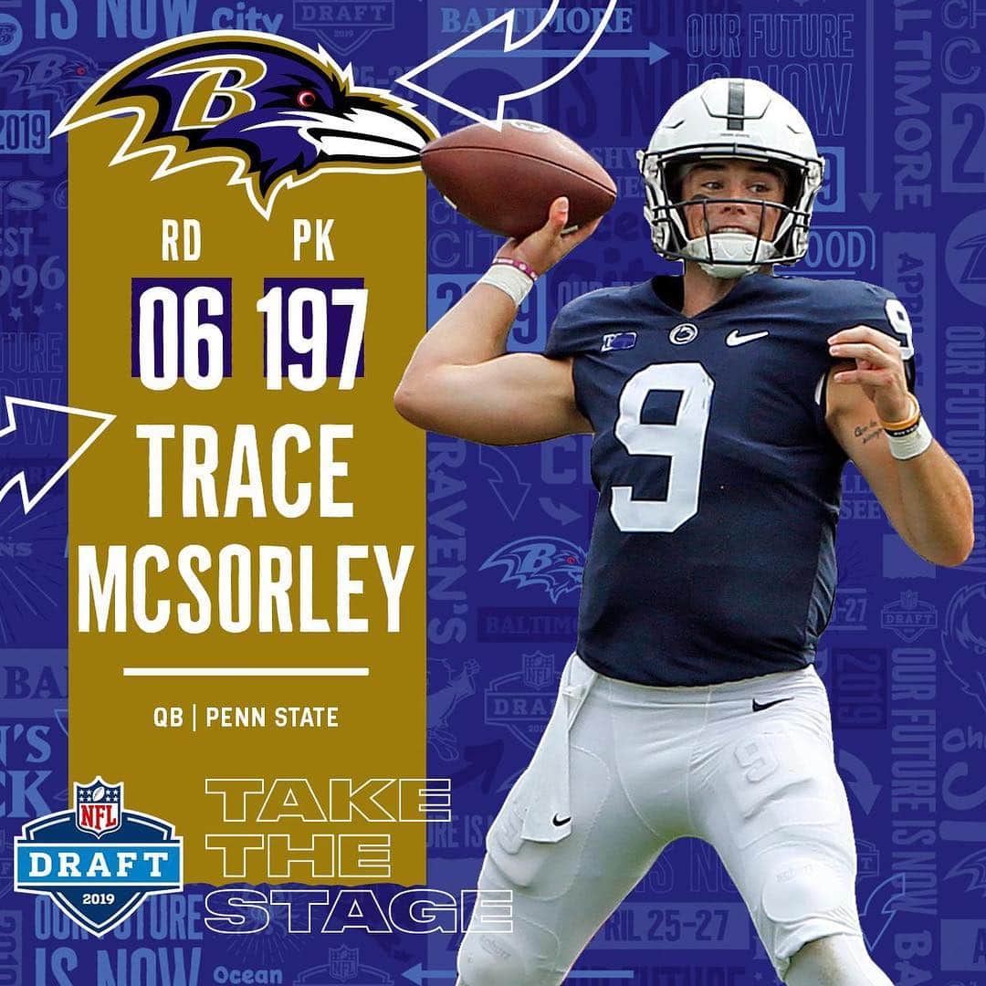 NFLさんのインスタグラム写真 - (NFLInstagram)「The @ravens pick @tmcsorley_9 in the 6th round! 📺: 2019 #NFLDraft | NFLN/ESPN/ABC」4月28日 5時20分 - nfl