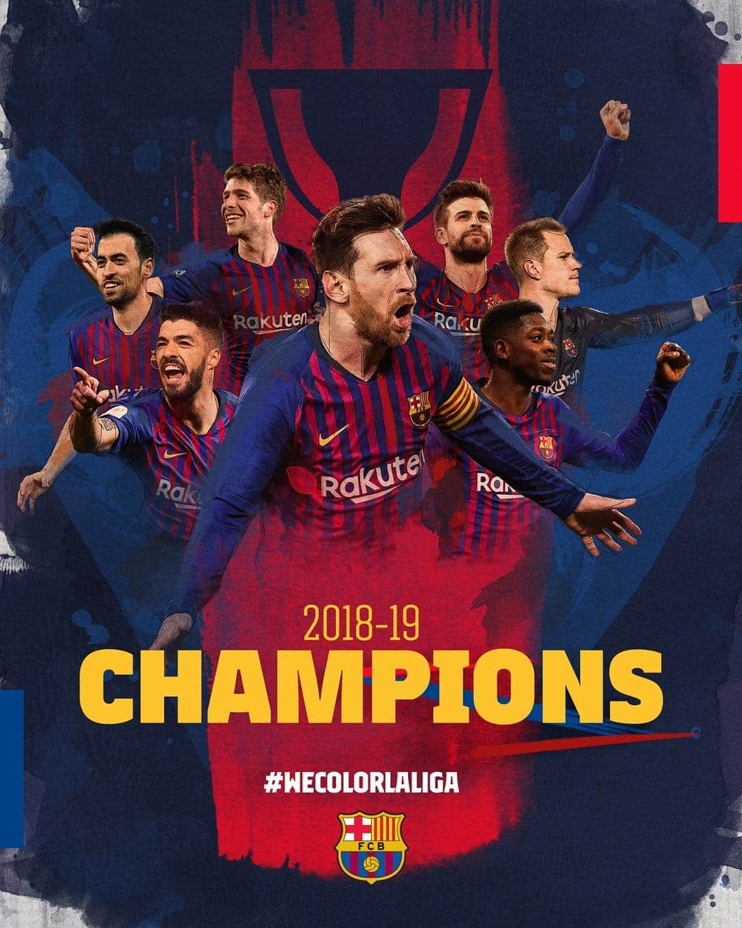 FCバルセロナさんのインスタグラム写真 - (FCバルセロナInstagram)「🏆 LA LIGA CHAMPIONS 2018-19! 8 leagues in 11 years. Making the extraordinary seem normal. 🏆 ¡CAMPEONES DE LIGA 2018-19! 8 ligas en 11 años. Lo extraordinario es que parezca normal. 🏆 CAMPIONS DE LLIGA 2018-19! 8 lligues en 11 anys. L'extraordinari és que sigui normal. 🖌🎨 #WeColorLaLiga 🔵🔴」4月28日 5時36分 - fcbarcelona