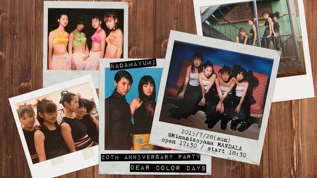 のインスタグラム：「✨お知らせ✨ . ついにーーーっ！！ 超久しぶりにライヴイベントやります！！ 楽しみすぎる！！感謝を込めて準備します。 お楽しみに✨ . 2019/7/28(日)＠南青山MANDALA 〈Nao&Mayumi 20th Anniversary Party 〜 Dear COLOR days 〜〉 . 開場 17:30 / 開演 18:30 🎫￥3500+1drink . e+ URL：http://eplus.jp/sf/detail/2944560001-P0030001  先行販売 2019/04/29(月祝) 12:00 ～2019/05/12(日)  18:00 @nao_ndot と私のデビュー20周年イベントです♫ . 整理番号順でのご入場となり、開場時間以降のご来店は整理番号は無効となります。ご注意ください。‬ ‪ご入場時に別途1ドリンクオーダー（￥700）いただきます。‬ ‪お席はなくなり次第立ち見となります。‬ ‪お席によっては演出が見づらい場合もございます。あらかじめご了承の上チケットをお求めください🙏‬ .  #COLOR #20thanniversary」