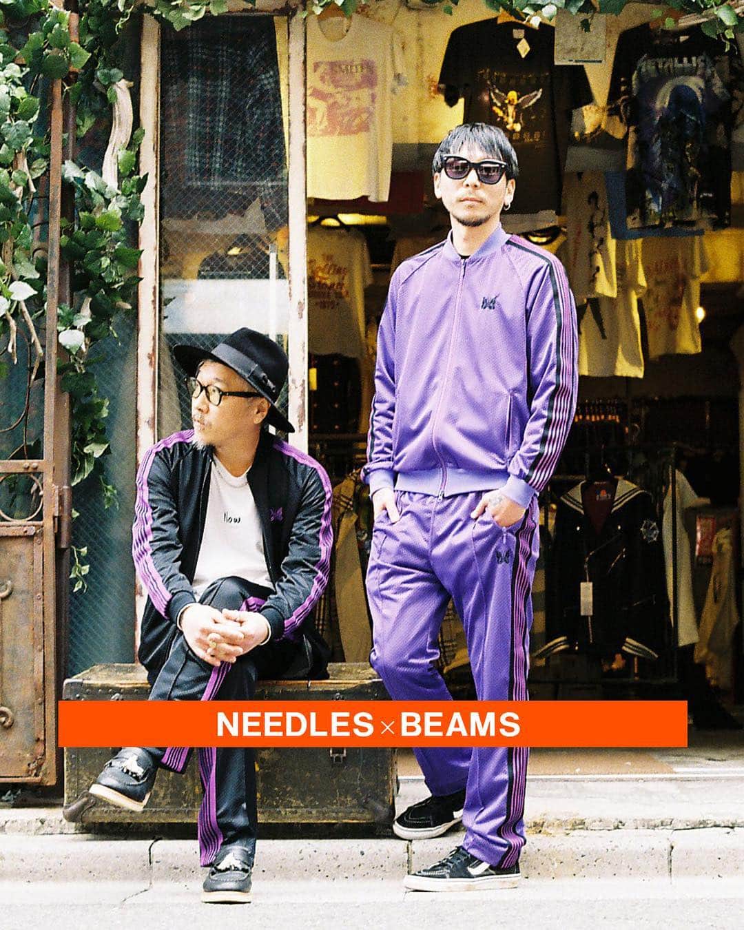 のインスタグラム：「… HARAJUKU BEAMS New Contents UP  NEEDLES photo  by @mirimatsufuji  NEEDLESを代表するトラックスーツに、初めてメッシュ素材を採用したビームス別注が登場。 原宿のとんちゃん通りで働く名物スタッフ達の着こなしをピックアップ。  @nepenthes.official ・ #needles #ニードルズ #beams #ビームス #harajuku_beams  #原宿  #とんちゃん通り #ベルベルジン #ラブラット」