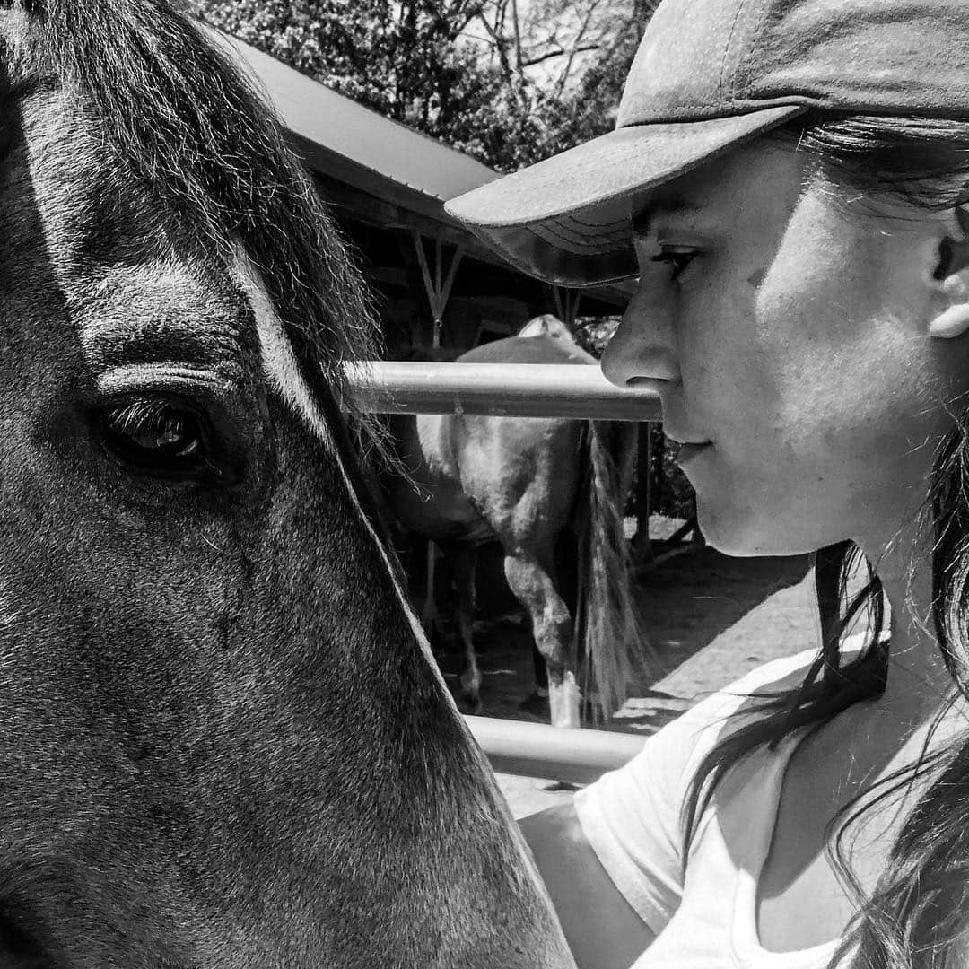 ブリアナ・エヴィガンのインスタグラム：「Penelope my friend... we all just want to belong. #equinetherapy #secretlanguage “WORDS ARE HOW WE HIDE” George Carlos.」