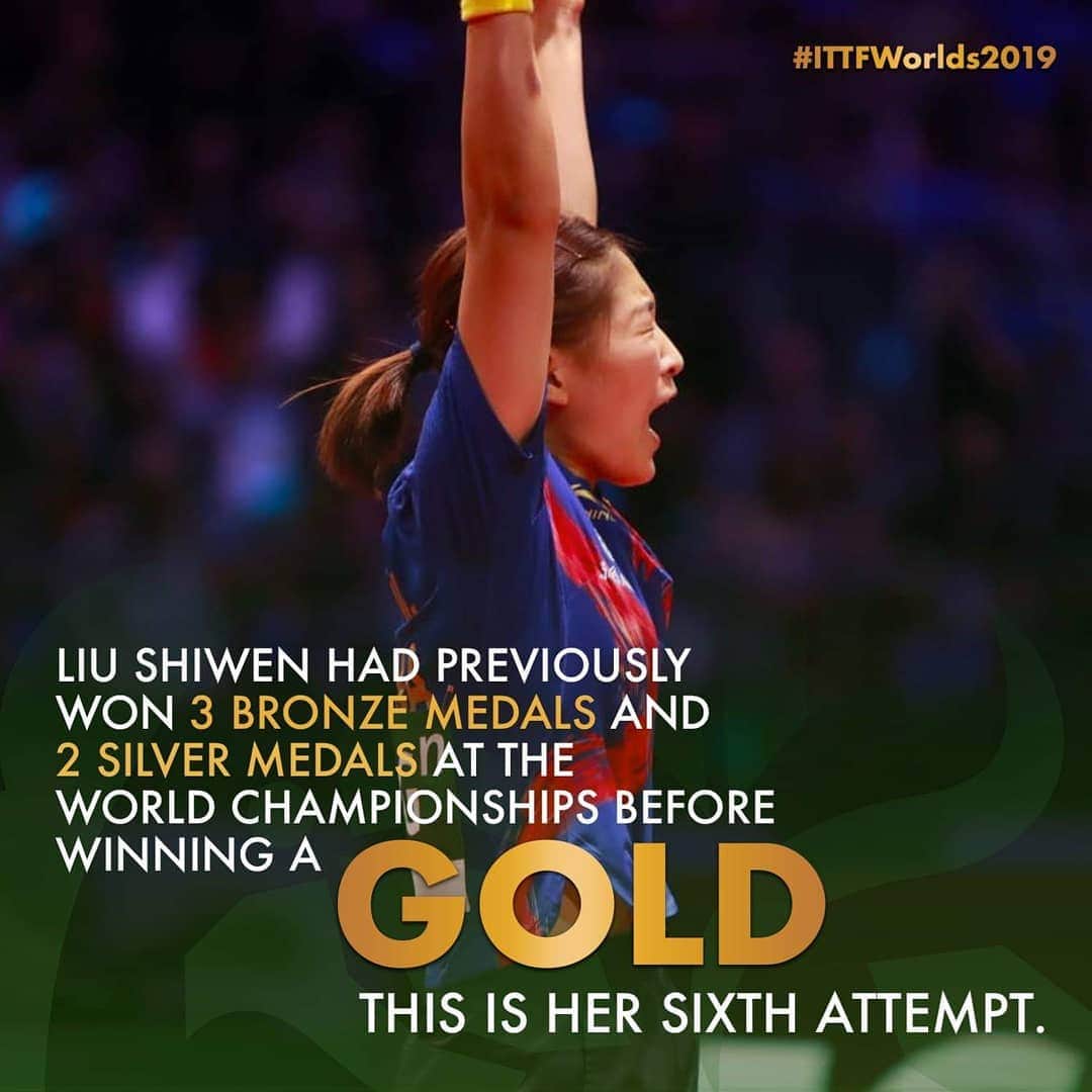 ITTF Worldさんのインスタグラム写真 - (ITTF WorldInstagram)「2009🥉  2011🥉  2013🥈  2015🥈  2017🥉  2019🥇  Relive the golden day of Liu Shiwen 🇨🇳 on ITTF.com 🏆🎊 #ITTFWorlds2019 #NotJustPingPong #NeverGiveUp」4月28日 13時05分 - wtt
