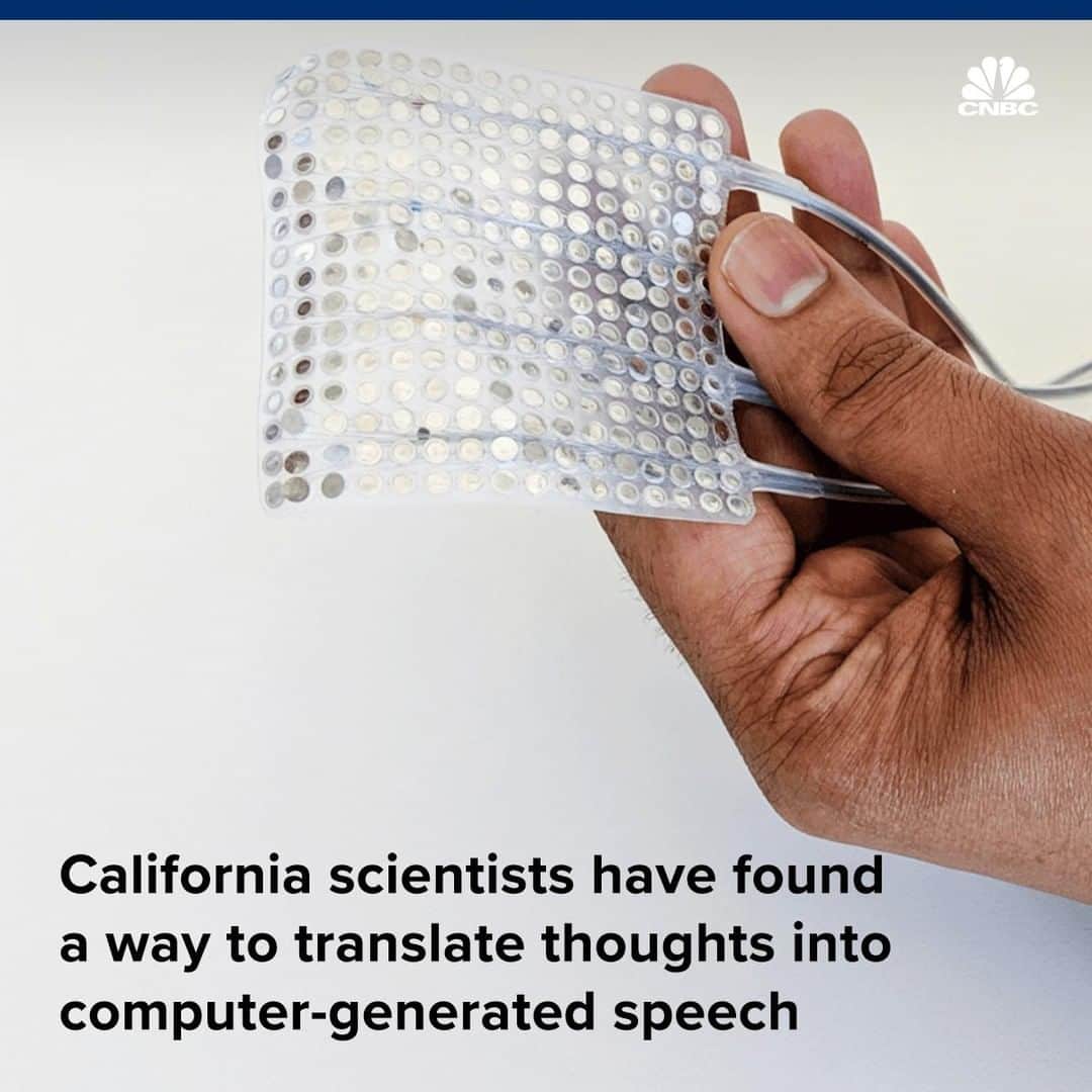 CNBCさんのインスタグラム写真 - (CNBCInstagram)「There’s now a computer that aims to translate thoughts into natural sounding speech. It’s been called an “exhilarating” breakthrough by its developers. ⁣ ⁣ Researchers from the University of California, San Francisco, designed the system to help restore speech to people with paralysis or neurological damage. ⁣ ⁣ The computer system could even eventually reproduce the “musicality” of the human voice. That would let it convey emotions and personality.⁣ ⁣ You can read more on this breakthrough, at the link in bio.⁣ ⁣ *⁣ *⁣ *⁣ *⁣ *⁣ *⁣ *⁣ *⁣ ⁣ #Science #Research #Computer #tech #Technology #Sound #Scientists #Translate #Speech #Epilepsy #Brain #BrainPower #Breakthrough #Researchers #Emotion #Paralysis #Neurology #Neurological #Progress #CNBC #News」4月28日 14時30分 - cnbc