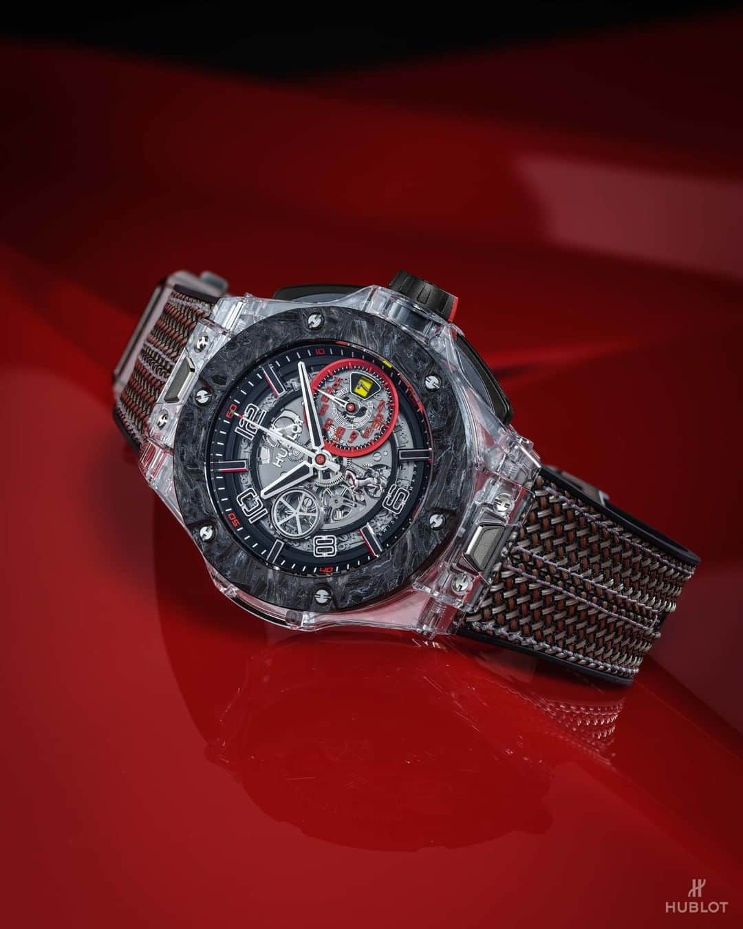 のインスタグラム：「#AzerbaijanGP today! Let’s do it @scuderiaferrari! Discover the new Big Bang Scuderia Ferrari 90th Anniversary in Sapphire. #HublotFerrari #SF90 #EssereFerrari」