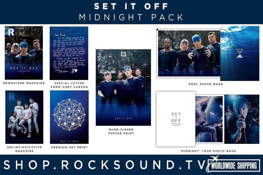 Rock Soundさんのインスタグラム写真 - (Rock SoundInstagram)「Want a whole lot of never before seen photos of Set It Off? The Midnight pack comes with two exclusive photo books! One filled with tour photos, and another from their Rock Sound cover shoot.  Get yours now from SHOP.ROCKSOUND.TV」4月28日 16時15分 - rocksound