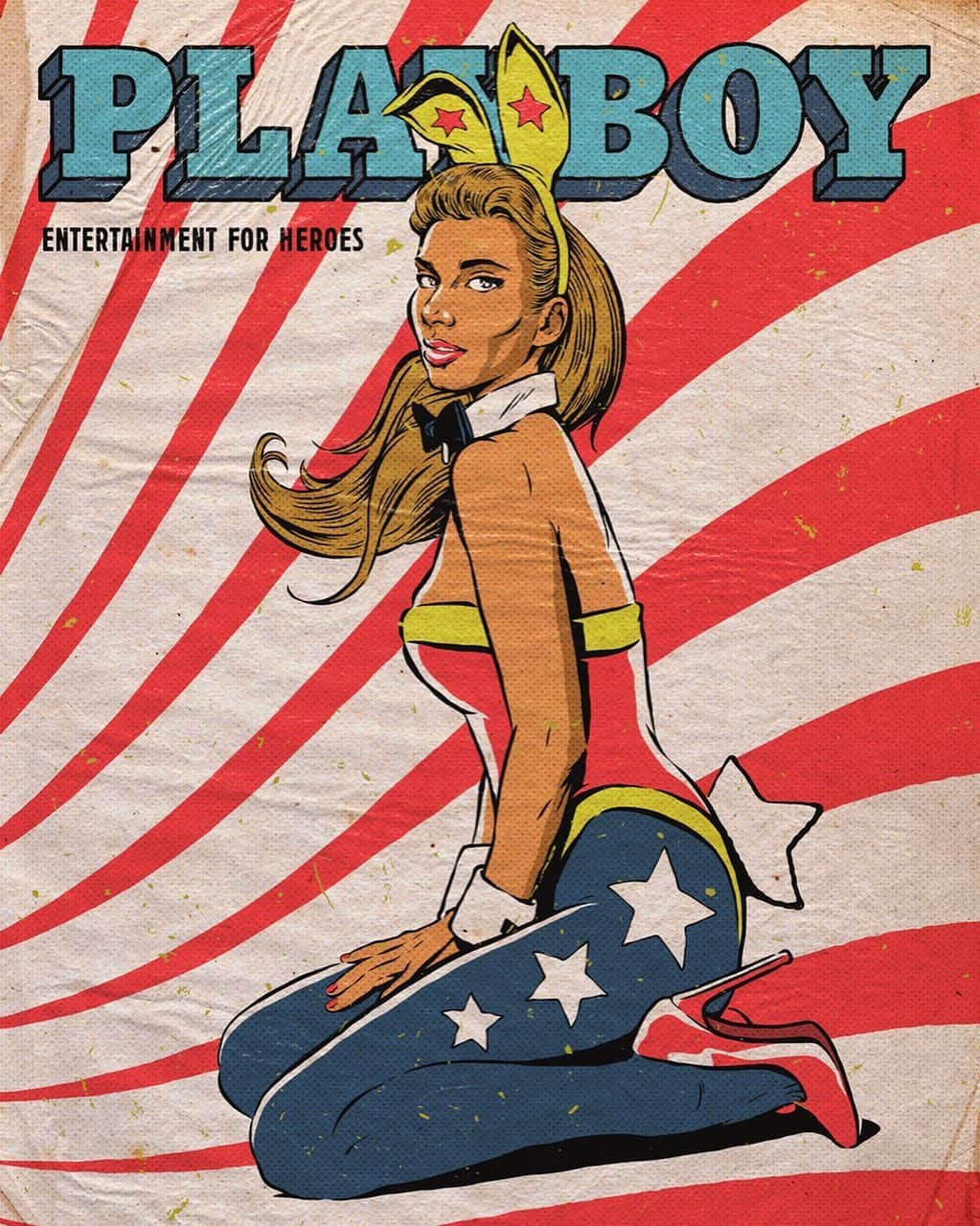 プレイボーイさんのインスタグラム写真 - (プレイボーイInstagram)「The Playboy Bunny reimagined as a superhero by artist @thebutcherbilly as part of a series we commissioned for Comic Con last year. This artwork is a nod to Kate Moss’s Jan/Feb 2014 cover.」4月29日 4時05分 - playboy