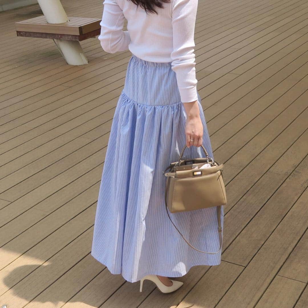 yuukii.iさんのインスタグラム写真 - (yuukii.iInstagram)「. . GW前にあがってきたスカートサンプルが可愛いくて今日フライングで履いてお出かけ🤫💙 @dolce._official . .」4月28日 20時29分 - yuukii.i