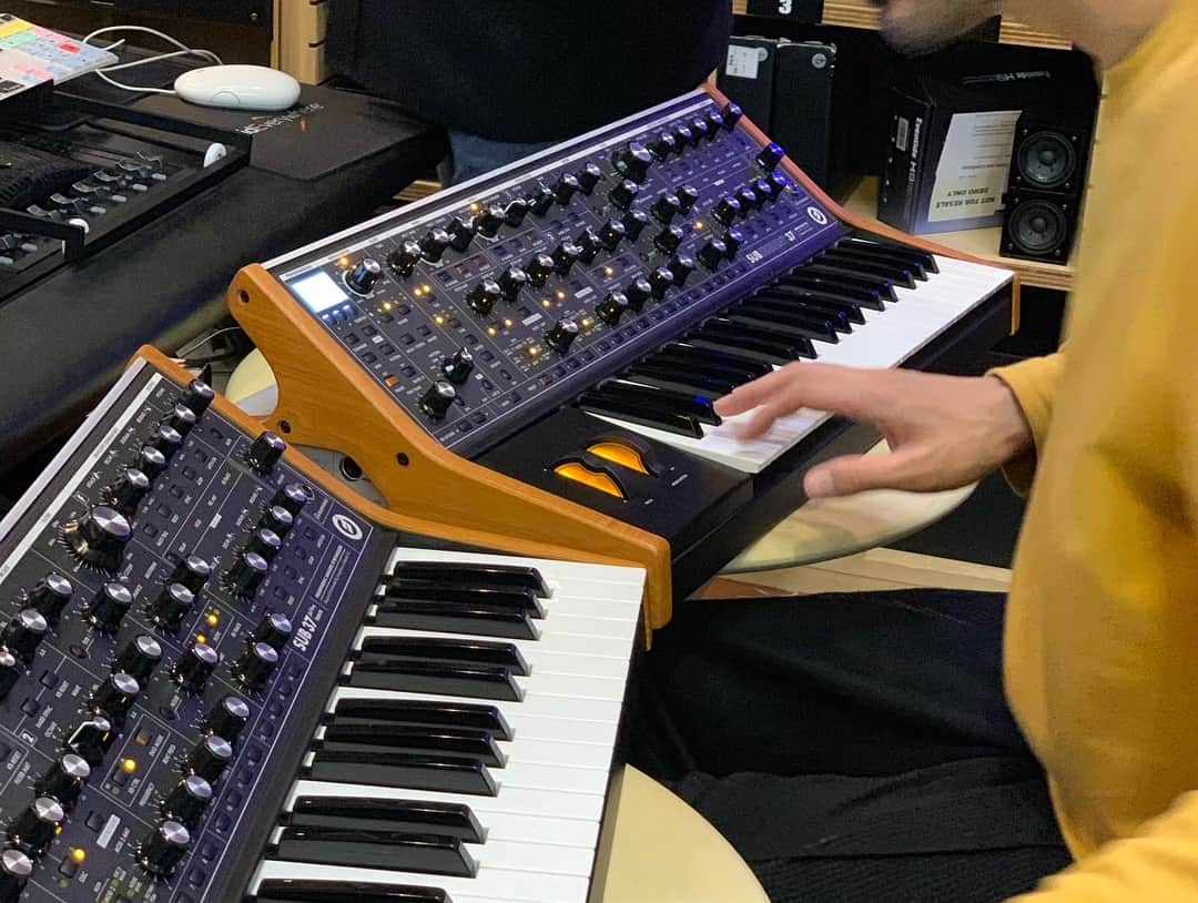 内田朝陽さんのインスタグラム写真 - (内田朝陽Instagram)「チェック the MOOG  Sub37 or Sub37 sequent.  色々と違いが分かりました  #moog #sub37 #弾き比べ #thexxxxxx #シンセ」4月28日 22時13分 - asahi_uchida