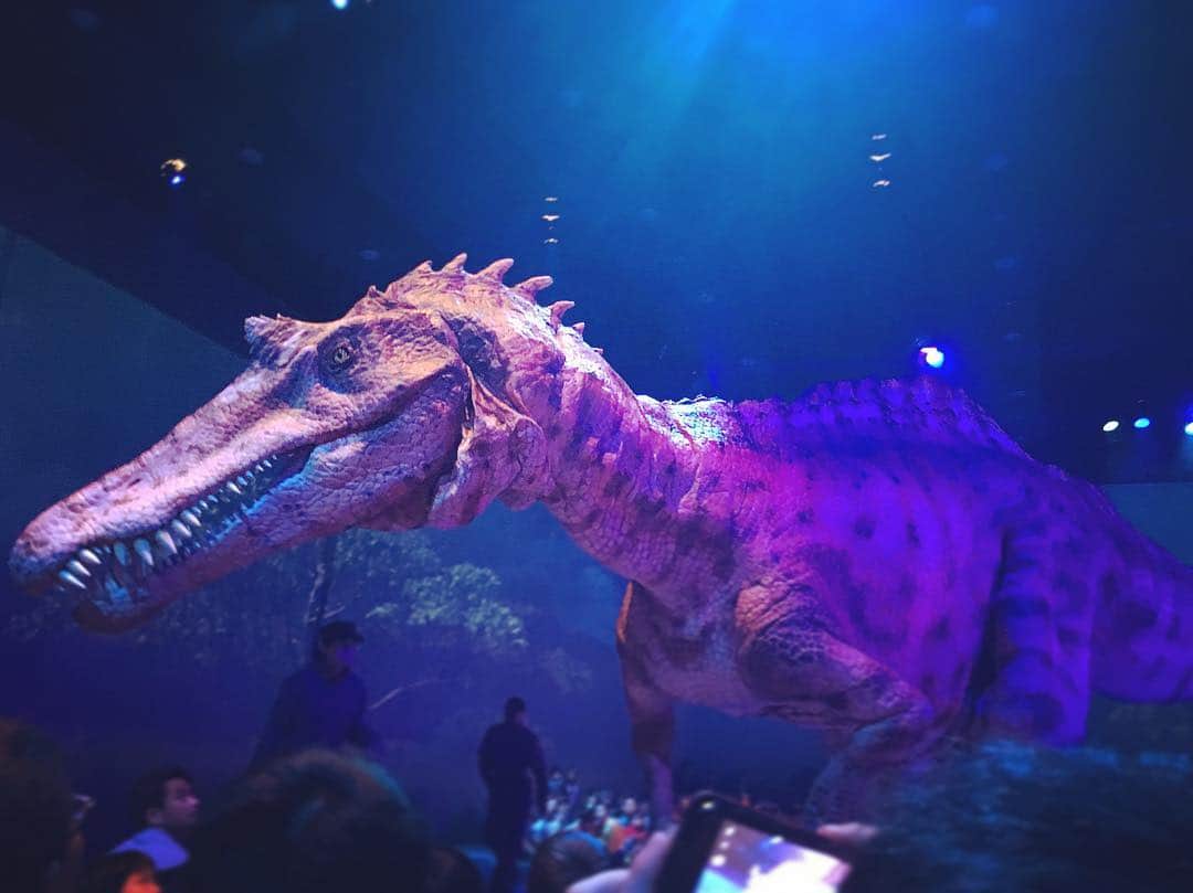 相馬絵美さんのインスタグラム写真 - (相馬絵美Instagram)「🦕🦕🦕🦕🦕🦕🦕🦕🦕 恐竜は美しい…💓 以前共演したシゲさんが出演されている#ディノサファリ を家族で観に行ってきました！ 終了後にリック(シゲさん)と。  リアル過ぎる大迫力の恐竜達が襲ってきたりゾクゾクしました〜。 #ヒカリエ で5月4日までやっているので是非✨ 素敵な#GW の始まりはじまり。 なかなか忙しい日々を送っていたのでこの連休は沢山子供と遊びたいな。  #🦕 #🦖 #恐竜」4月28日 22時45分 - somaemi