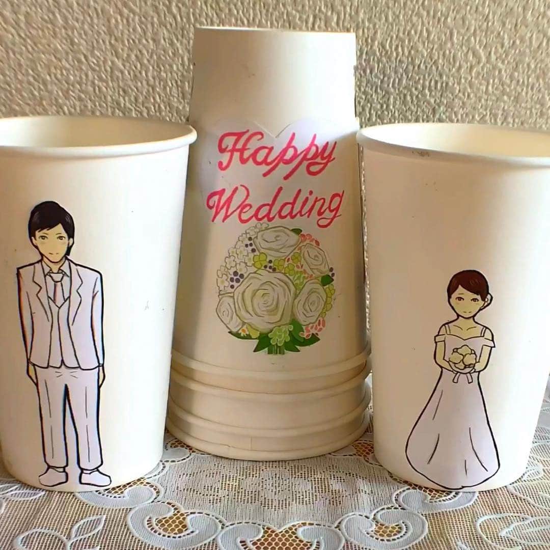 しんらしんげさんのインスタグラム写真 - (しんらしんげInstagram)「Wedding papercup art. #wedding #art #papercup #celebration」4月28日 22時55分 - shin.2580