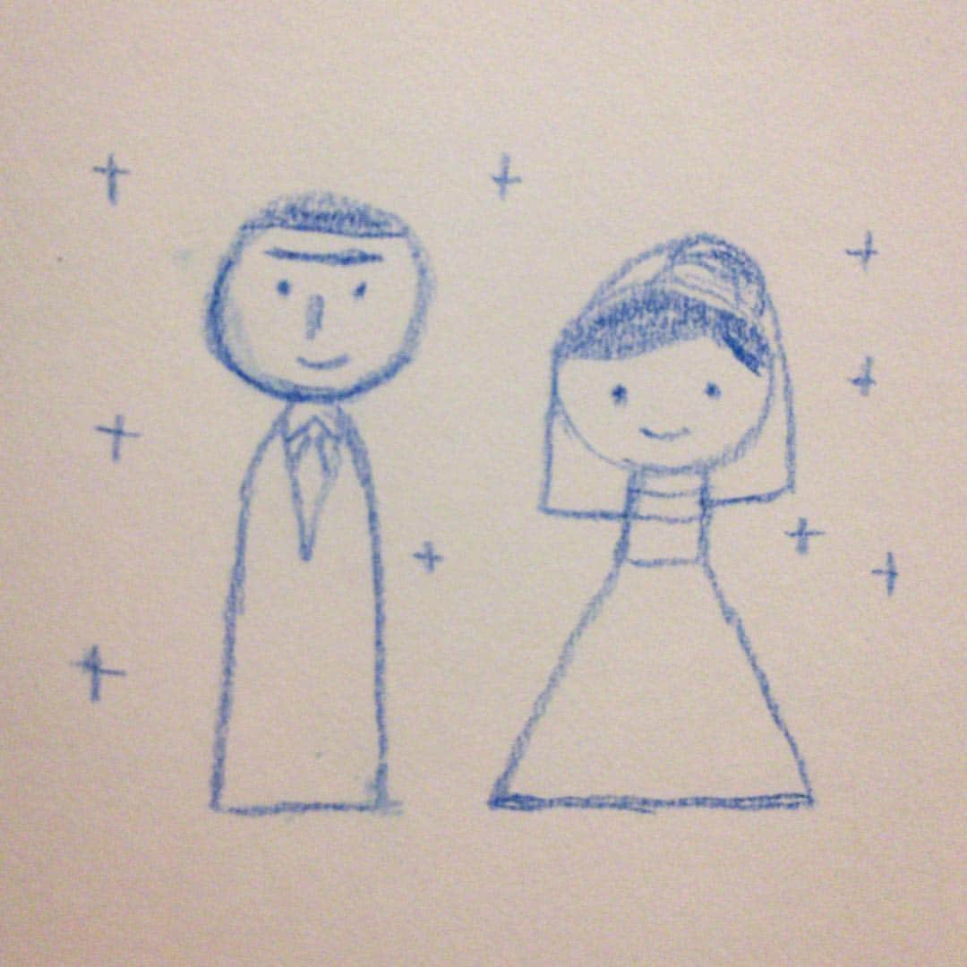 合田経郎さんのインスタグラム写真 - (合田経郎Instagram)「年の離れたイトコの結婚式でした。サバイバル・ウエディングをちょっと思い出した。おめでとう。 #らくがき生活」4月28日 23時56分 - tgdwf