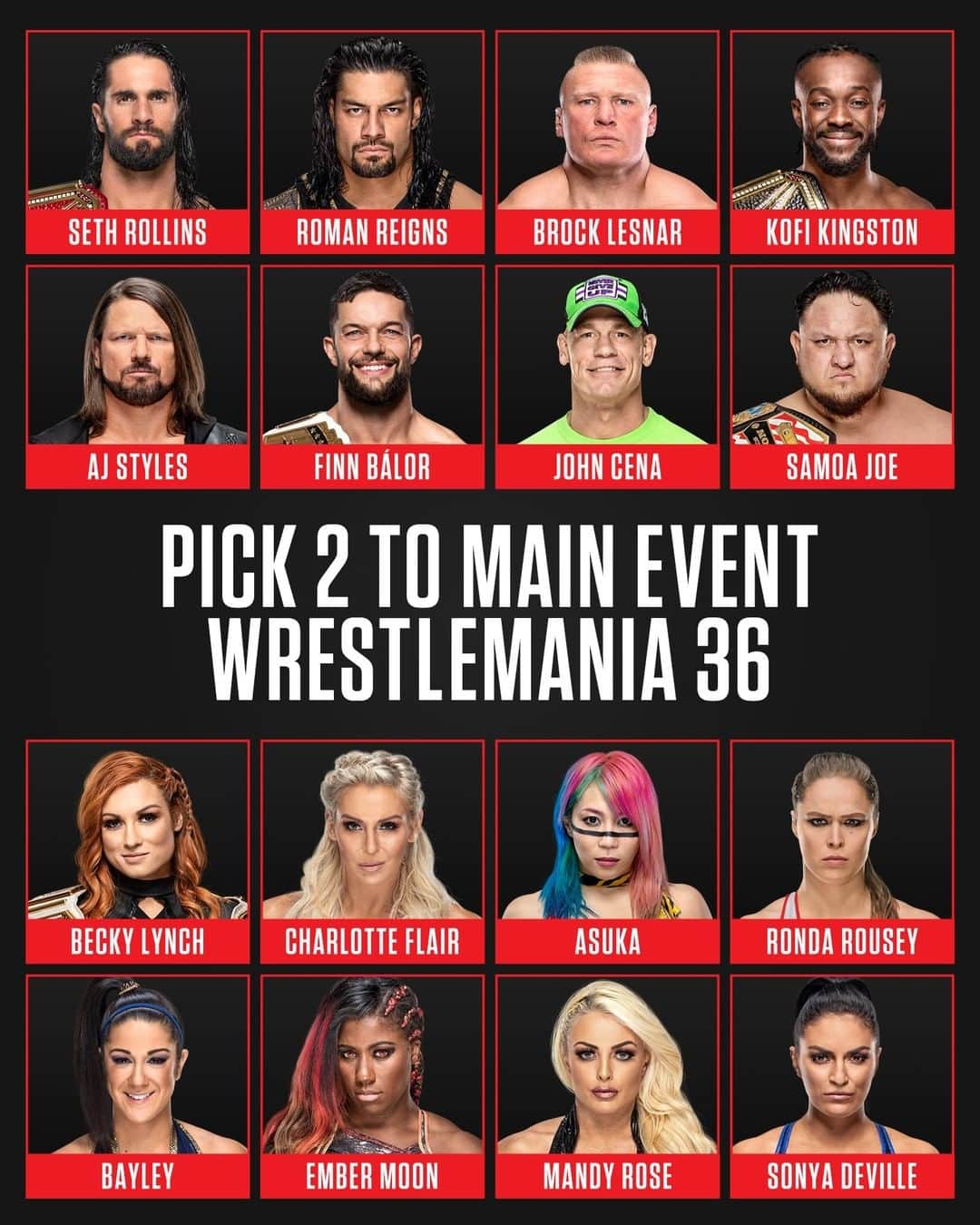WWEさんのインスタグラム写真 - (WWEInstagram)「Pick ✌ ⬇️ ⬇️」4月29日 1時00分 - wwe
