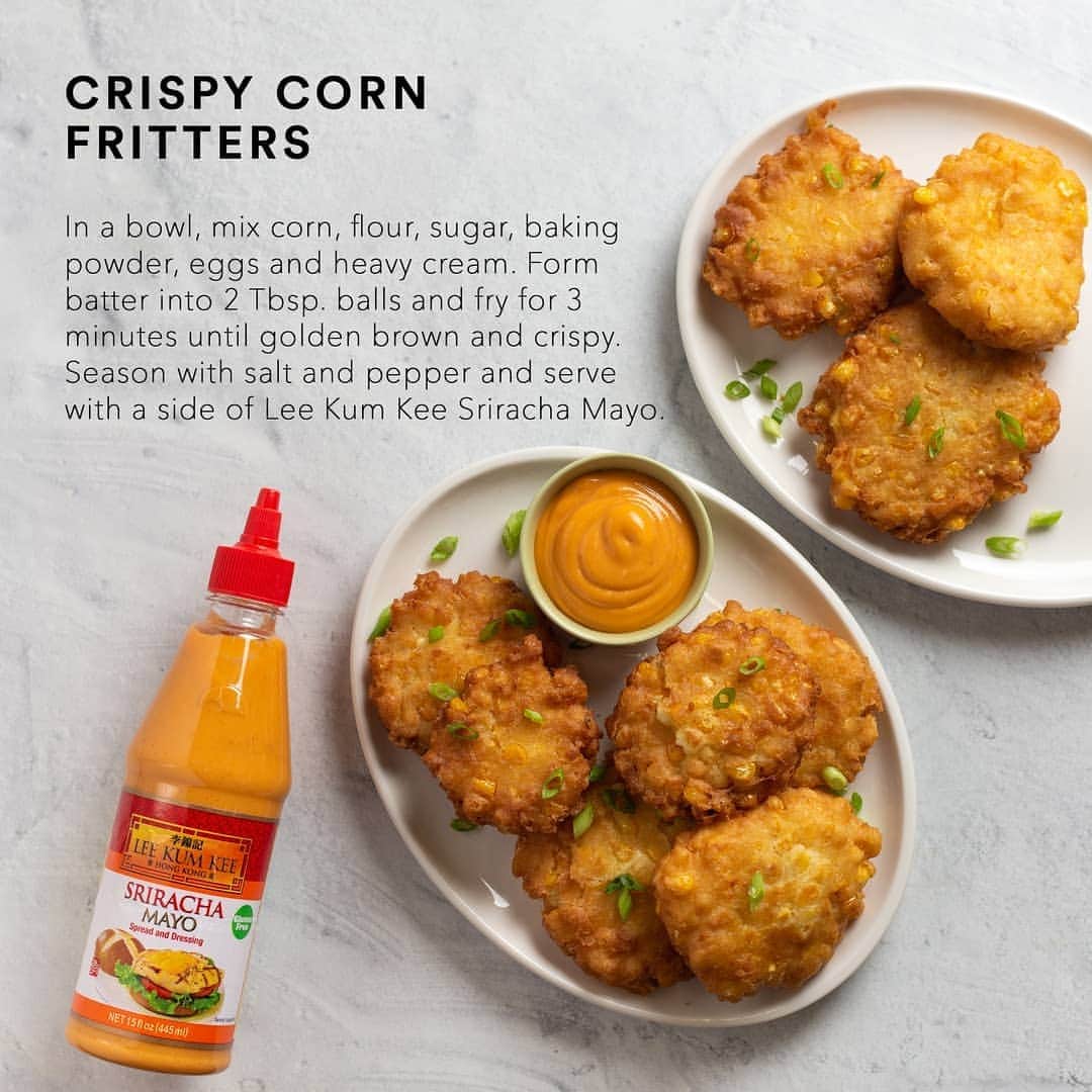Lee Kum Kee USA（李錦記）さんのインスタグラム写真 - (Lee Kum Kee USA（李錦記）Instagram)「Relax in the sunshine and munch on these easy to make Crispy Corn Fritters with our Sriracha Mayo on the side!  Want to try them for yourself? Get whole recipe by following the link in the bio」5月28日 3時09分 - leekumkeeusa