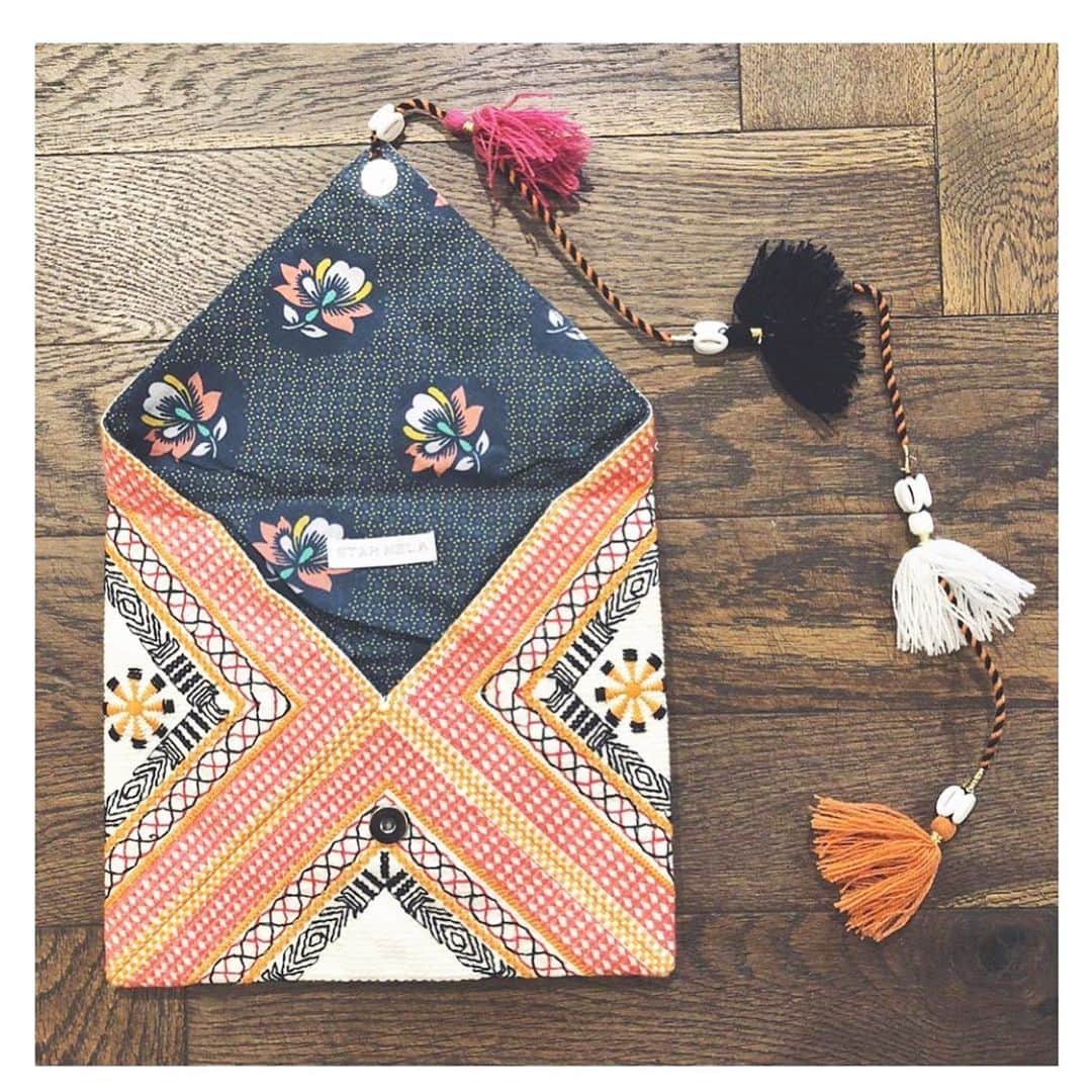 スターメラのインスタグラム：「A labour of love, our styles are produced in small quantities, each and every piece has its own unique look and feel. #starmelauk ⭐️RAJINI POUCH」