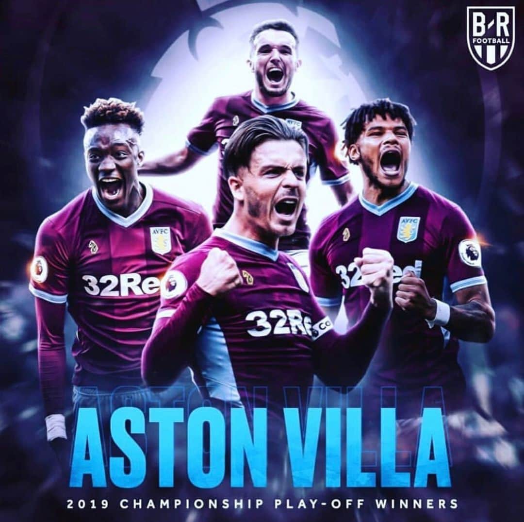 ブラッド・グザンのインスタグラム：「Congratulations to everyone at  @avfcofficial Back where they belong!!! 👏👏」