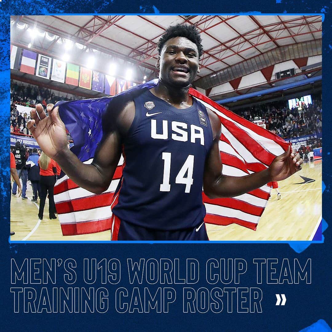USA Basketballさんのインスタグラム写真 - (USA BasketballInstagram)「↔️ 34 athletes, including 10 USAB gold medalists, will compete at USA Men’s U19 World Cup Team training camp」5月24日 2時05分 - usabasketball