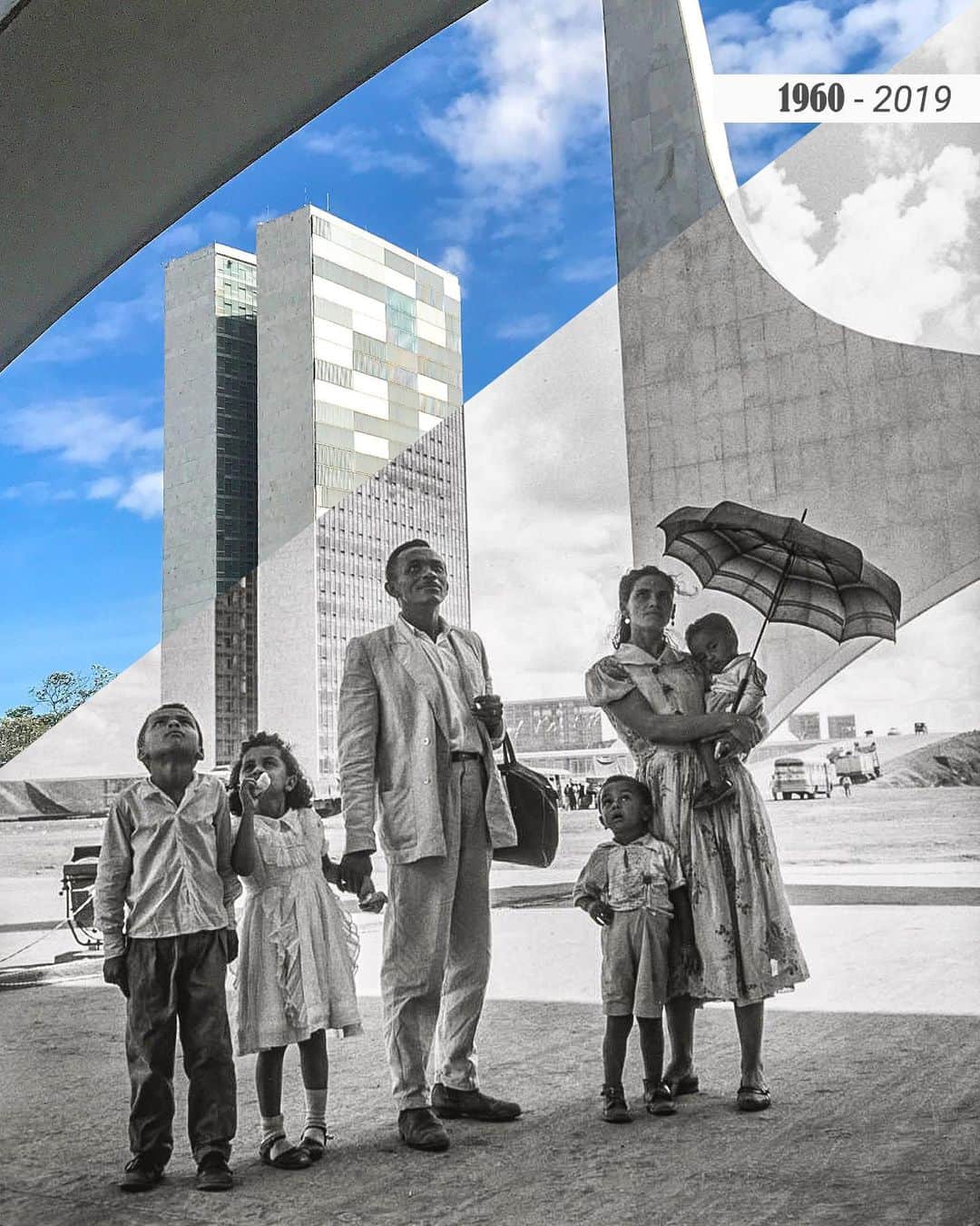 ジルマ・ルセフさんのインスタグラム写真 - (ジルマ・ルセフInstagram)「#TBT PLANALTO Uma família chega do Nordeste para conhecer Brasília e fica maravilhada com a arquitetura de Oscar Niemeyer. Momento capturado pela lente do fotógrafo René Burri em 1960. #palaciodoplanalto #brasilia #brasil #oscarniemeyer」5月24日 2時58分 - presidenciadobrasil