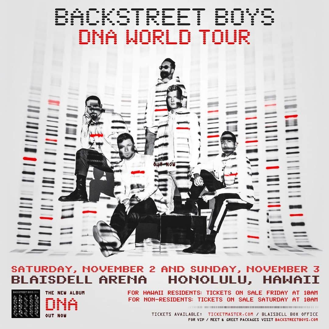 backstreetboysさんのインスタグラム写真 - (backstreetboysInstagram)「Hawaii, we’ll be seeing you on the #DNAWorldTour!! November 2nd & 3rd in Honolulu 🌺 VIP presale is now live! Hawaii residents can get their tickets this Friday 10am local time. Tickets for everyone else go on sale Saturday 10am local time. See you guys there! 🎫➡️ backstreetboys.com」5月24日 5時00分 - backstreetboys