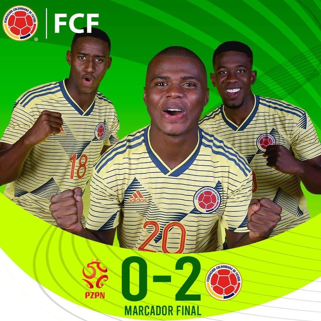サッカー コロンビア代表チームのインスタグラム：「¡DEBUT SOÑADO EN LA COPA MUNDIAL DE LA FIFA SUB-20! 🇨🇴 2 vs. 0 🇵🇱 #COLPOL #U20WC #MundialSub20 #VamosColombia」