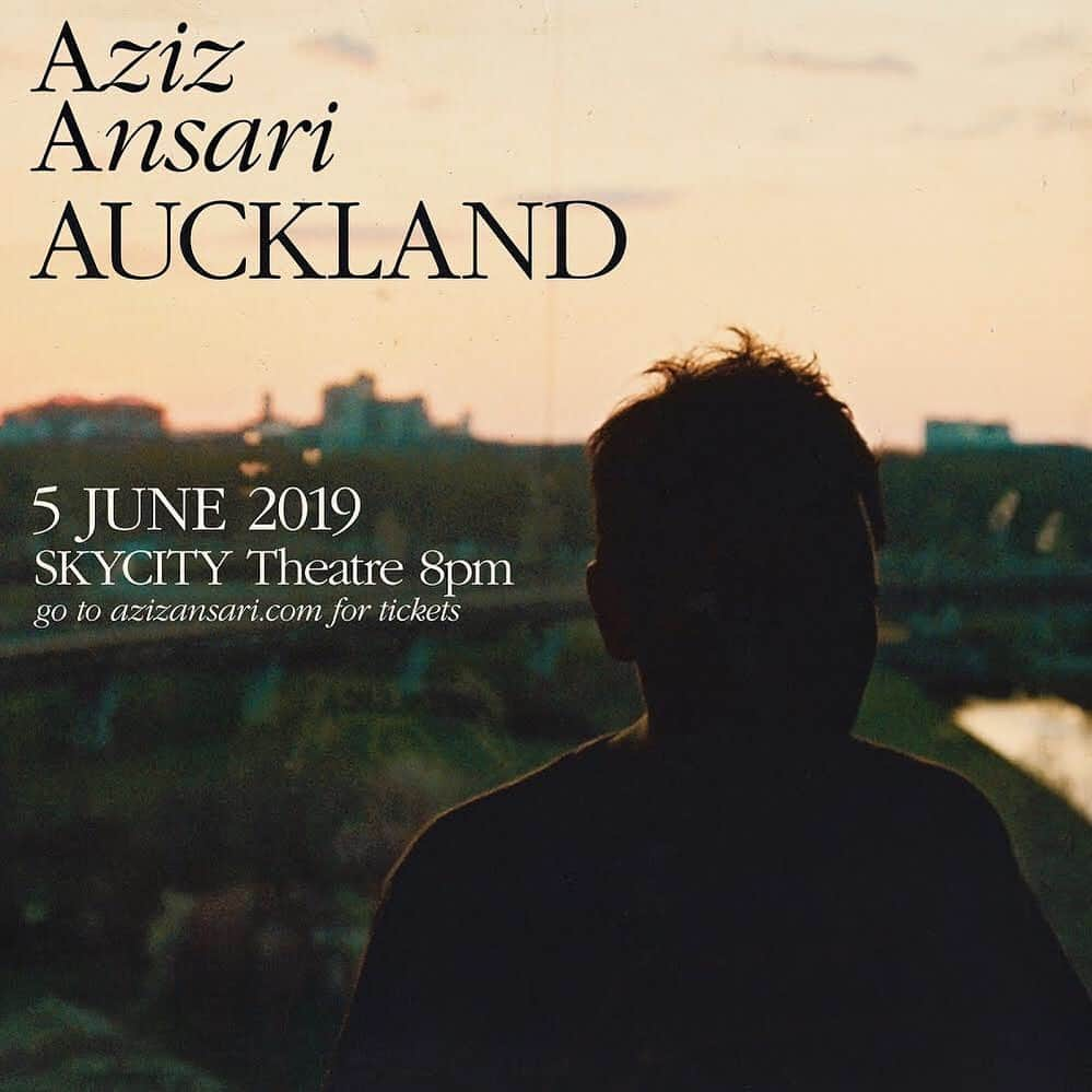 アジズ・アンサリのインスタグラム：「AUCKLAND: Added a show on 6/5 at SKYCITY Theatre. Get tix at azizansari.com. on-sale at 2pm.」