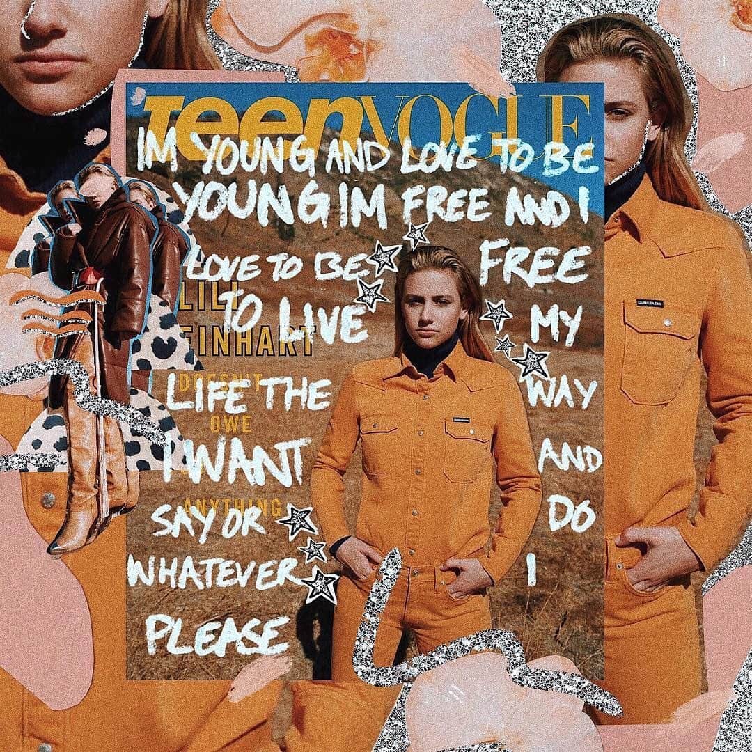Teen Vogueさんのインスタグラム写真 - (Teen VogueInstagram)「#TBT to our October 2018 cover featuring @lilireinhart. 🧡 #regram: @labyrinthofcollages, 📸: @msprouty」5月24日 7時31分 - teenvogue