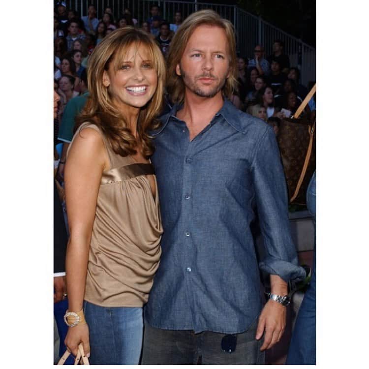 デヴィッド・スペードのインスタグラム：「#tbt. Buffy and totally buff.」