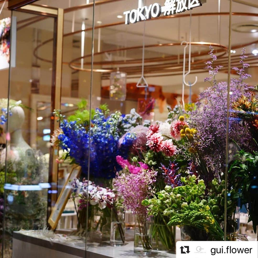 前田有紀さんのインスタグラム写真 - (前田有紀Instagram)「伊勢丹新宿本店2階 TOKYO解放区 #花のある暮らし は今日で3日目。 ファッションのフロアでお花をお届けできる喜び。服やアクセサリーを見にきたお客様が「わぁーお花〜！」と吸い込まれるように、ショーウィンドウを眺めてくれるのが嬉しい。 一緒に出店しているブランドさんの作品も素晴らしくて、ブーケを束ねる合間にアクセサリーを眺めるのも楽しい！ ・ 今日も20時までの営業です。 私は夕方までお店に立つ予定です。 ・ #Repost @gui.flower with @make_repost ・・・ 【伊勢丹新宿店 TOKYO解放区 「#花のある暮らし」guiの出店3日目です！】 . 太陽の眩しい夏日が続きますが、guiは今日も涼しげな"sheer color"のお花に囲まれて、 TOKYO解放区#花のある暮らし のgui出店3日目を迎えています。 . 1日目、2日目のお花はほとんどなくなってしまったので、新しい顔ぶれの新鮮なお花たちをご用意しました。たくさん揃って私たちの気持ちも華やいでいます。 一輪からでもお気軽に。 人気は、スタッフが束ねるブーケです。 今日だけの彩りに、ぜひ会いに来てください！ . .《info》 . ◼︎会場:伊勢丹新宿店本館2階 TOKYO解放区  guiの次の出店は、少し間があいて26日(日)となります。 休日のお出かけに、ぜひお立ち寄りください！ . @isetan_tokyo_kaihoku  @gui.flower  #花のある暮らし #伊勢丹新宿店 #TOKYO解放区 #gui #guiflower #移動花屋 #グイ #flowerdress #sheercolor #flower #popupshop」5月24日 14時53分 - yukimaeda0117