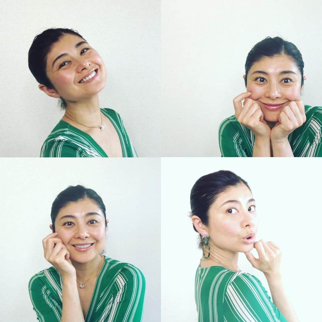 間々田佳子のインスタグラム：「明日は写真映りを良くする講座 どうしてもワンパターン化してしまう表情にバリエーションを増やすコツをお教えします😊  笑顔のバリエーションはもうすでにありますが、 ここからまた種類を色々増やしてみました。 とりあえず自分で実験しながら 写真撮ってみた…  明日みんな気に入ってくれるといいな…  #間々田佳子 #表情筋トレーニング  #表情筋研究家 #顔ヨガ #表情のバリエーションを」