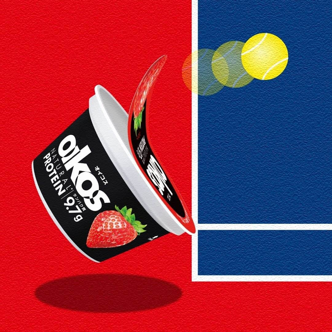 オイコスさんのインスタグラム写真 - (オイコスInstagram)「OIKOS meets sports❗#01 Tennis . サーブします。みんなのお口に。 . オイコスが、スポーツを楽しむ人のためにリニューアル❗高タンパク質・脂肪ゼロのおいしさを、みんなのお口にお届けします 🎾👍 . illustration by @_oryel_ . #オイコス #ジブン追い越す #oikos #ヨーグルト #ギリシャヨーグルト #protein  #プロテイン #タンパク質 #高タンパク  #sports  #スポーツ  #fitness #フィットネス #gym #ジム #exercise #エクササイズ  #Tennis #テニス」5月24日 18時12分 - oikosjapan