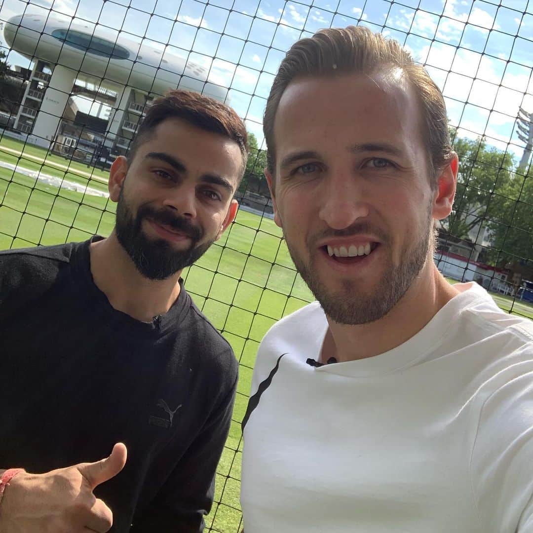 ハリー・ケインのインスタグラム：「After a few tweets in the last couple of years good to finally meet @virat.kohli. A great guy and a brilliant sportsman. 🏏」