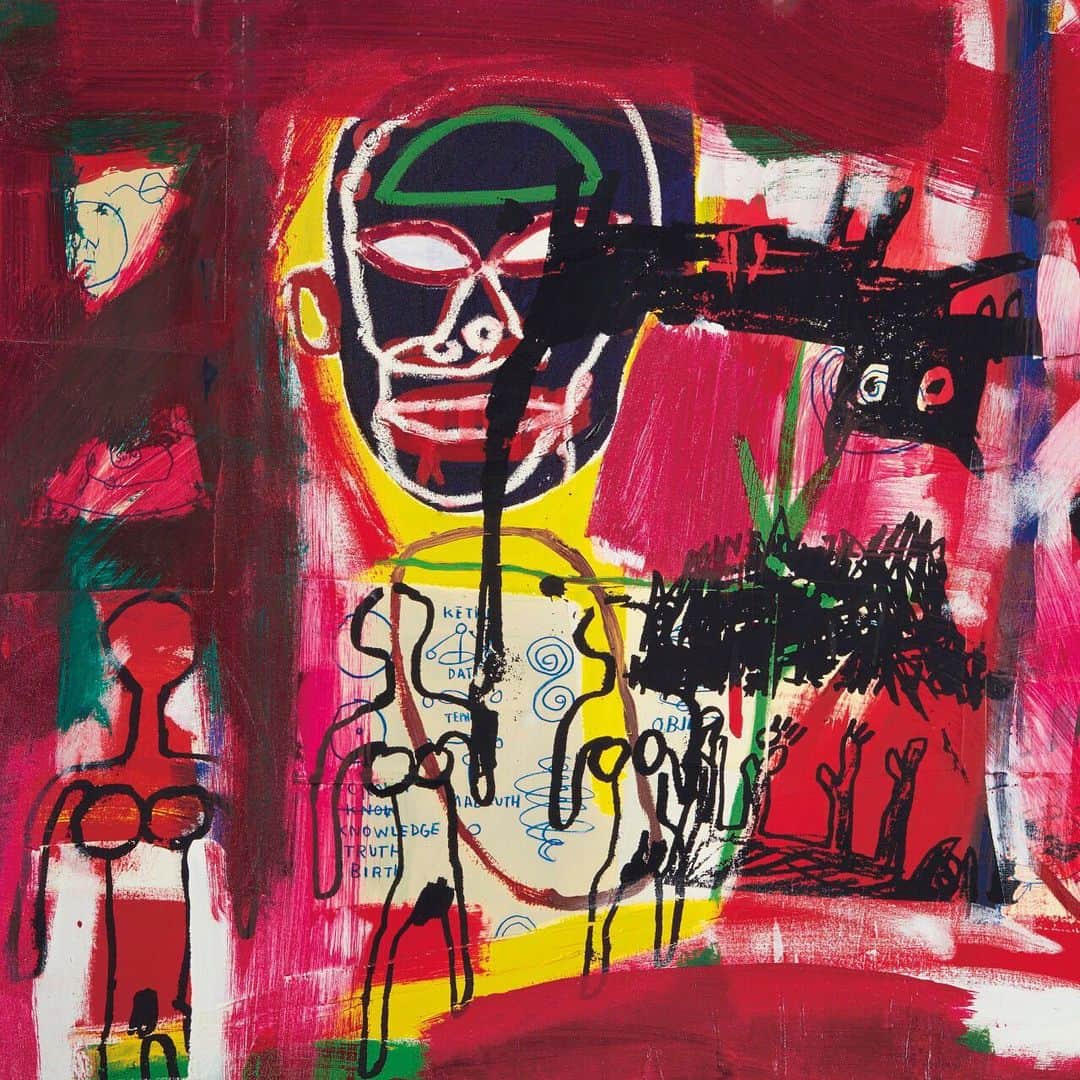 クリスティーズさんのインスタグラム写真 - (クリスティーズInstagram)「Jean-Michel Basquiat's 'Sabado por la Noche', an electrifying canvas alive with figurative and abstract elements, is a highlight of our upcoming Post-War and Contemporary Art Evening Auction in London.⠀ .⠀ See this work and many more highlights at the Hong Kong Convention & Exhibition Centre from 24–27 May.⠀ .⠀ Jean-Michel Basquiat (1960-1988), 'Sabado por la Noche (Saturday Night)', 1984. Acrylic, silkscreen and paper collage on canvas, 76¾ x 88 in. (195 x 223.5 cm.)⠀ .⠀ Post-War and Contemporary Art Evening Auction – 25 June at Christie's London.⠀ .⠀ #art #artist #artwork #basquiat #jeanmichelbasquiat #contemporaryart #painting」5月24日 22時46分 - christiesinc