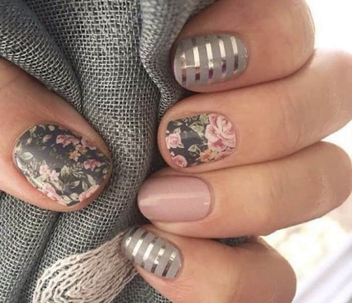 Jamberryのインスタグラム：「Mixing patterns has to be my favorite look! 👀💕 . . Let's get talking! What's YOUR favorite look? ⬇️⬇️ . . #jamberry #nailwraps #prettythings #nails #nails2019」