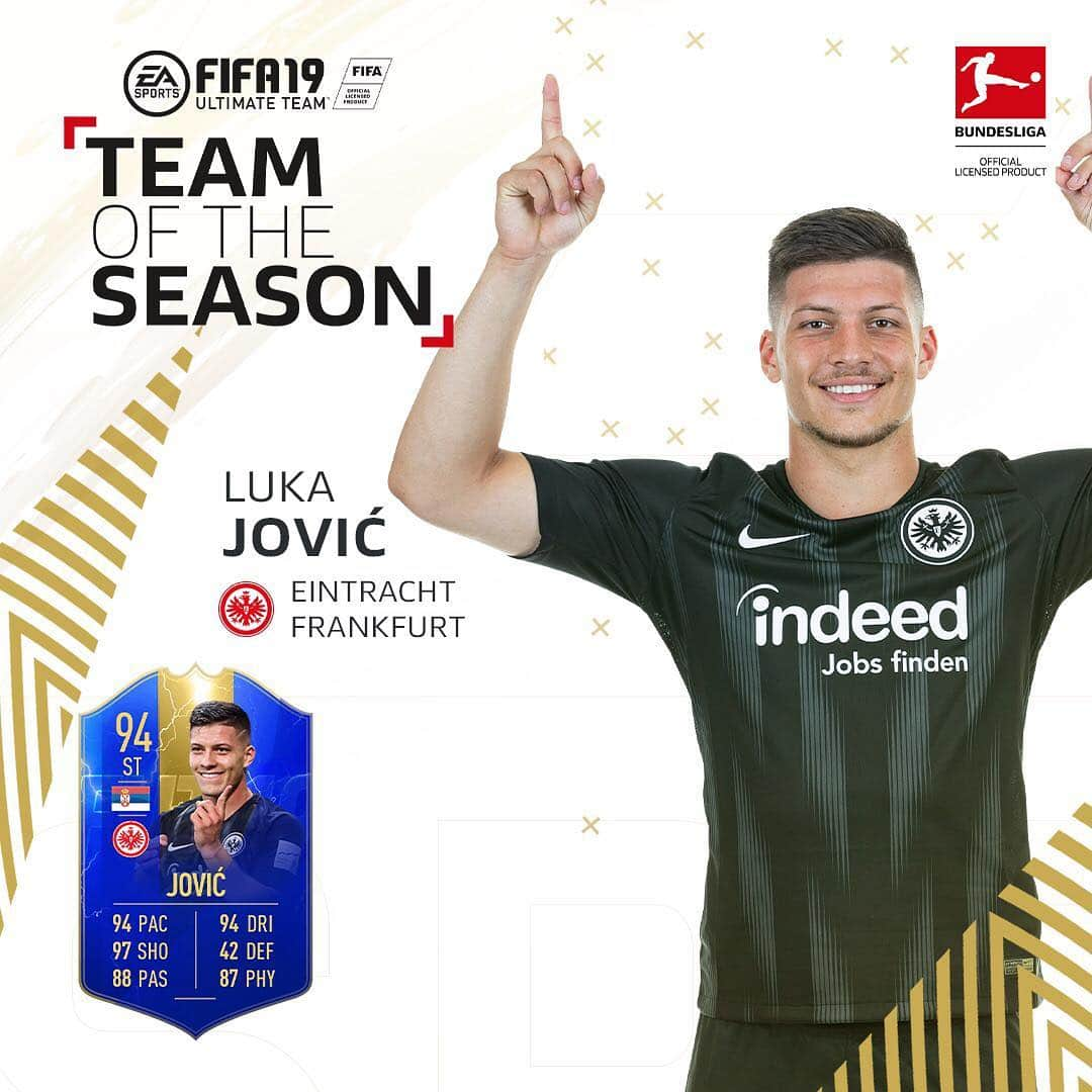 アイントラハト・フランクフルトさんのインスタグラム写真 - (アイントラハト・フランクフルトInstagram)「Team der Saison? Können wir 🔥 4 Adler im @easportsfifa_de #TOTS der Bundesliga 😍 • • #bundesliga #fifa19 #trapp #dacosta #kostic #jovic #sge #eintracht #frankfurt #eintrachtfrankfurt」5月25日 0時27分 - eintrachtfrankfurt